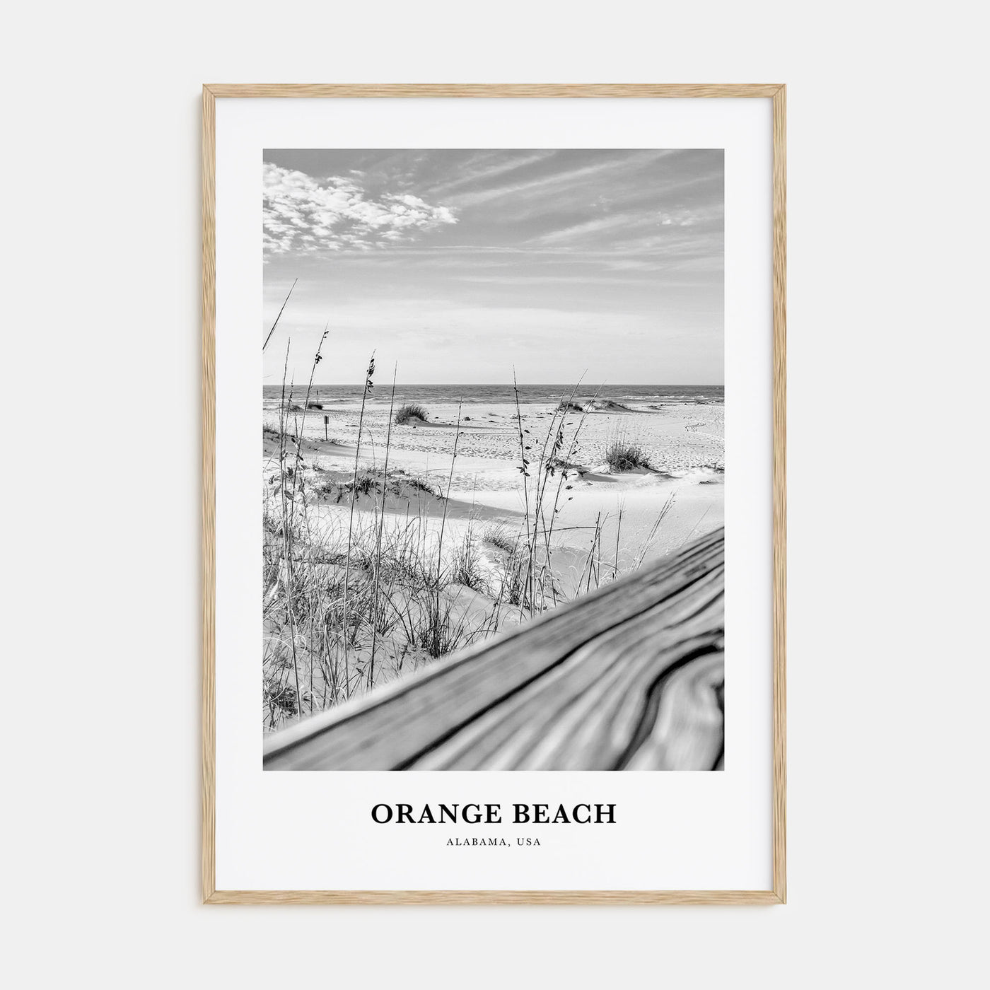 Orange Beach Portrait B&W Poster