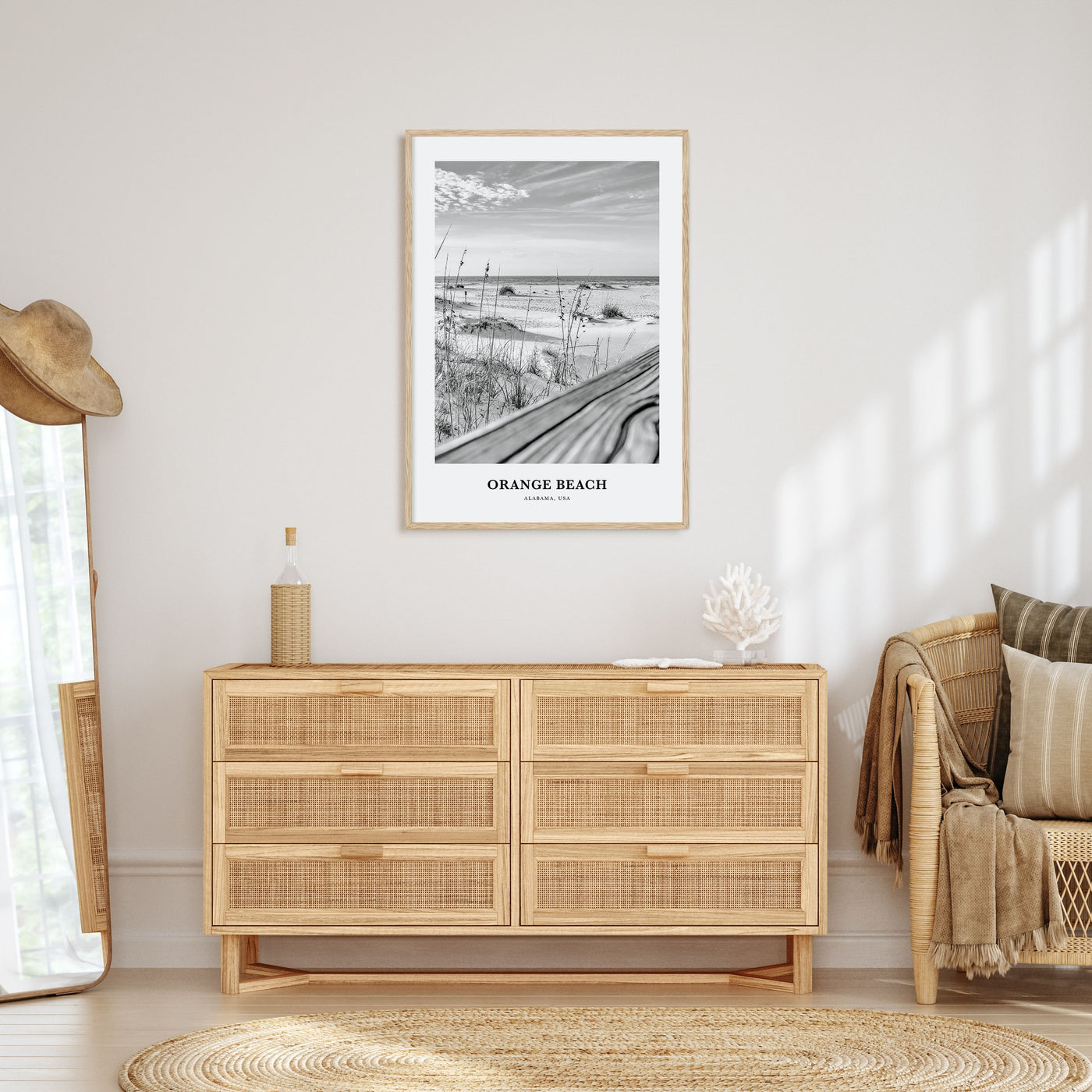 Orange Beach Portrait B&W Poster