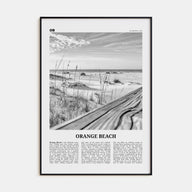Orange Beach Travel B&W Poster