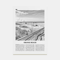 Orange Beach Travel B&W Poster