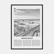 Orange Beach Travel B&W Poster