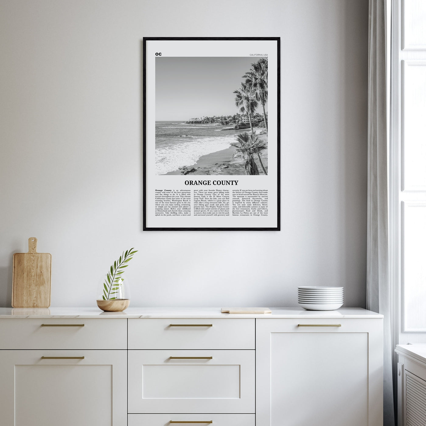 Orange County Travel B&W No 1 Poster