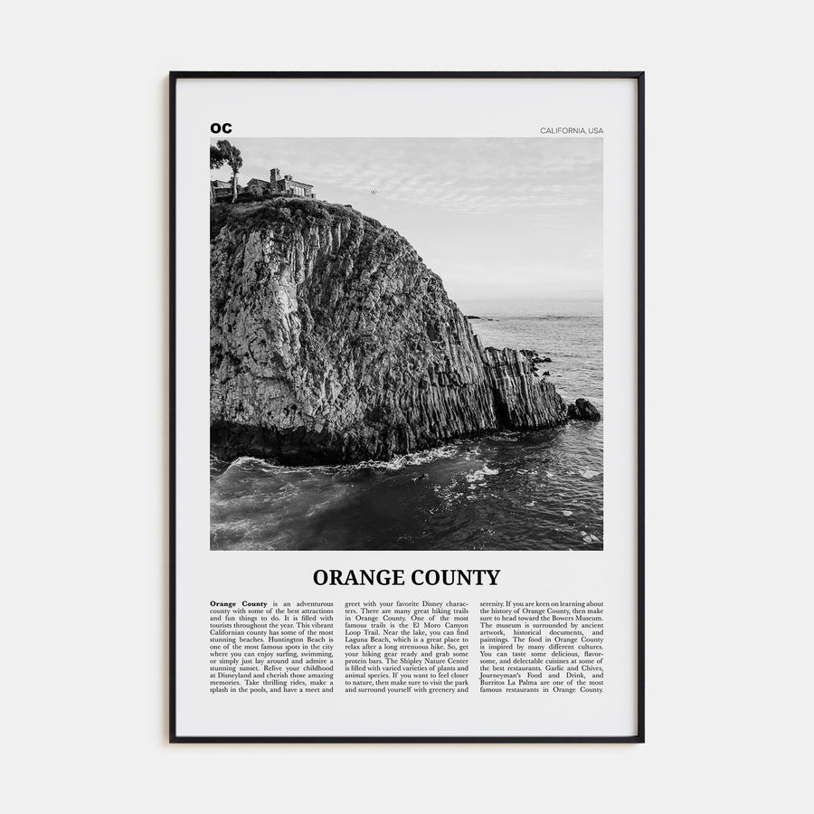 Orange County Travel B&W No 2 Poster