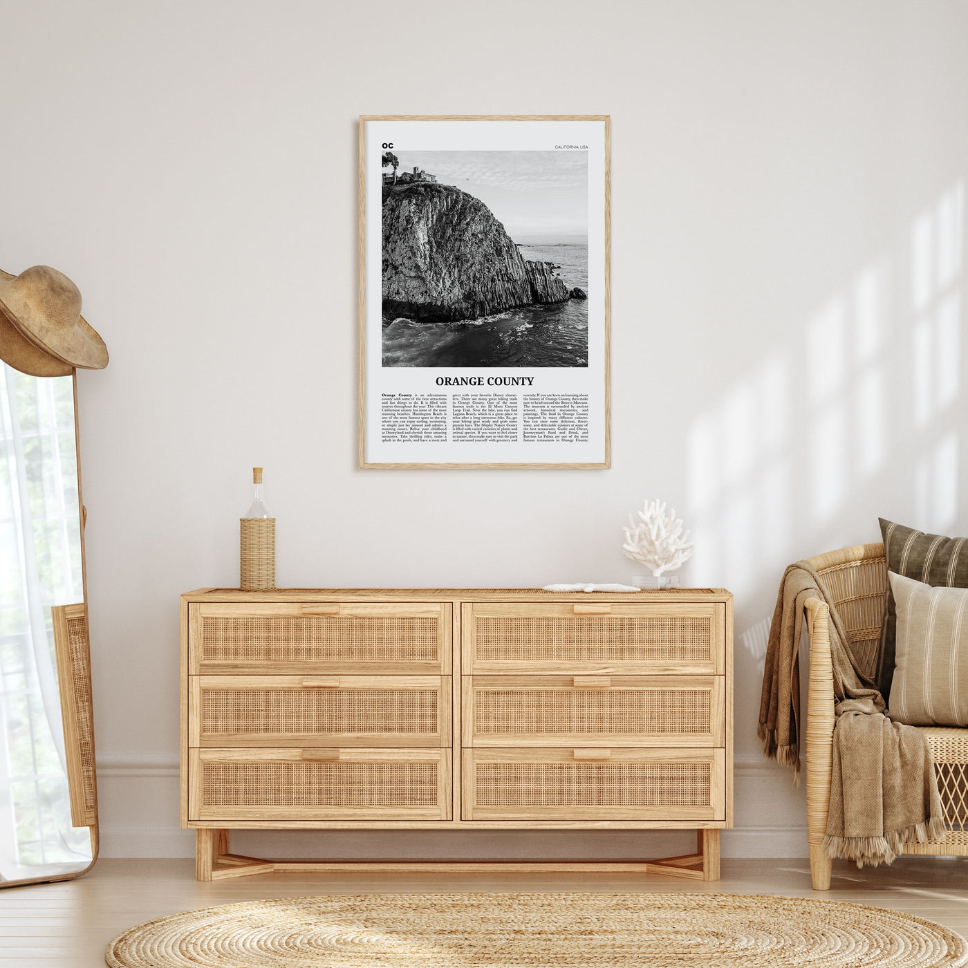 Orange County Travel B&W No 2 Poster