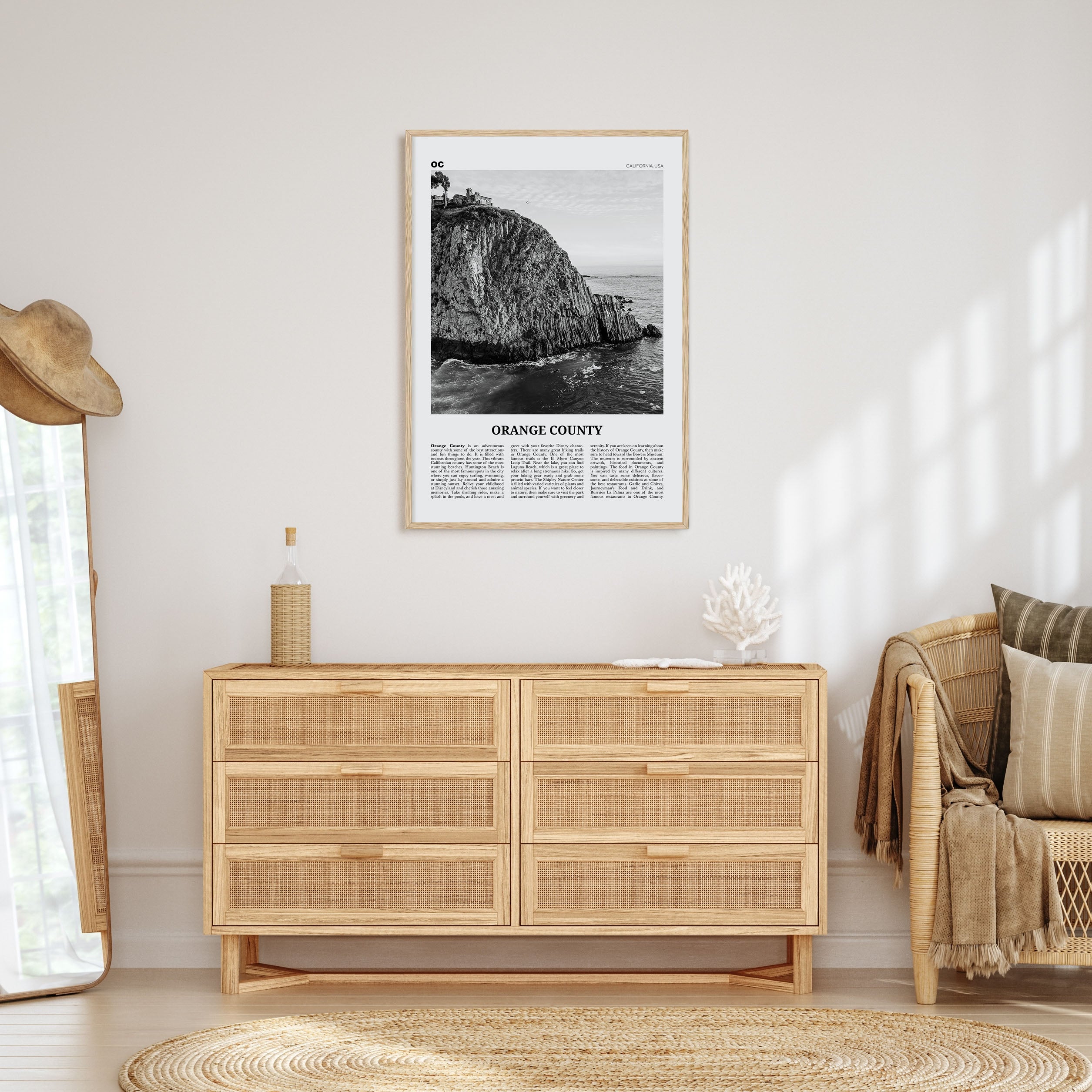 Orange County Travel B&W No 2 Poster