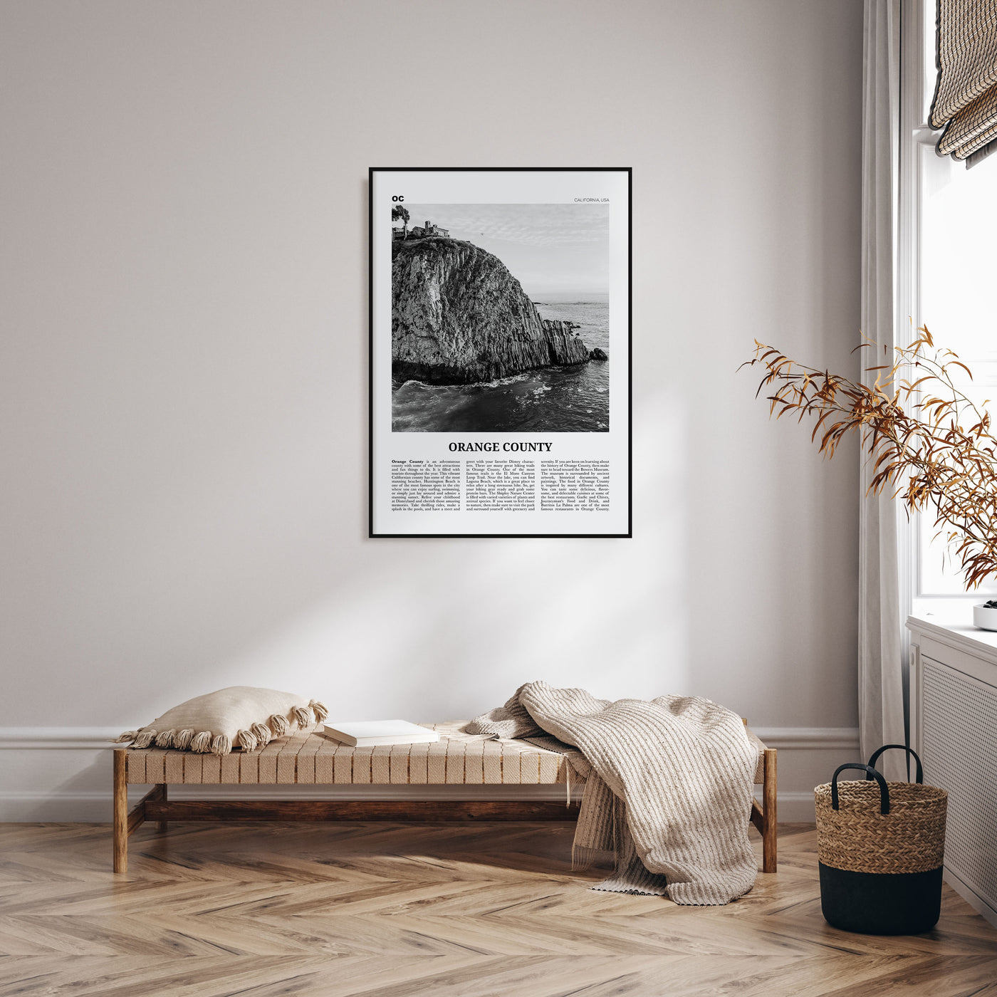 Orange County Travel B&W No 2 Poster