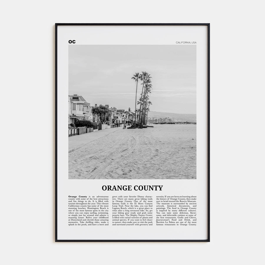 Orange County Travel B&W No 4 Poster