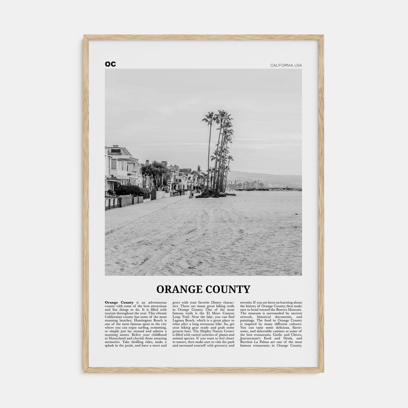 Orange County Travel B&W No 4 Poster