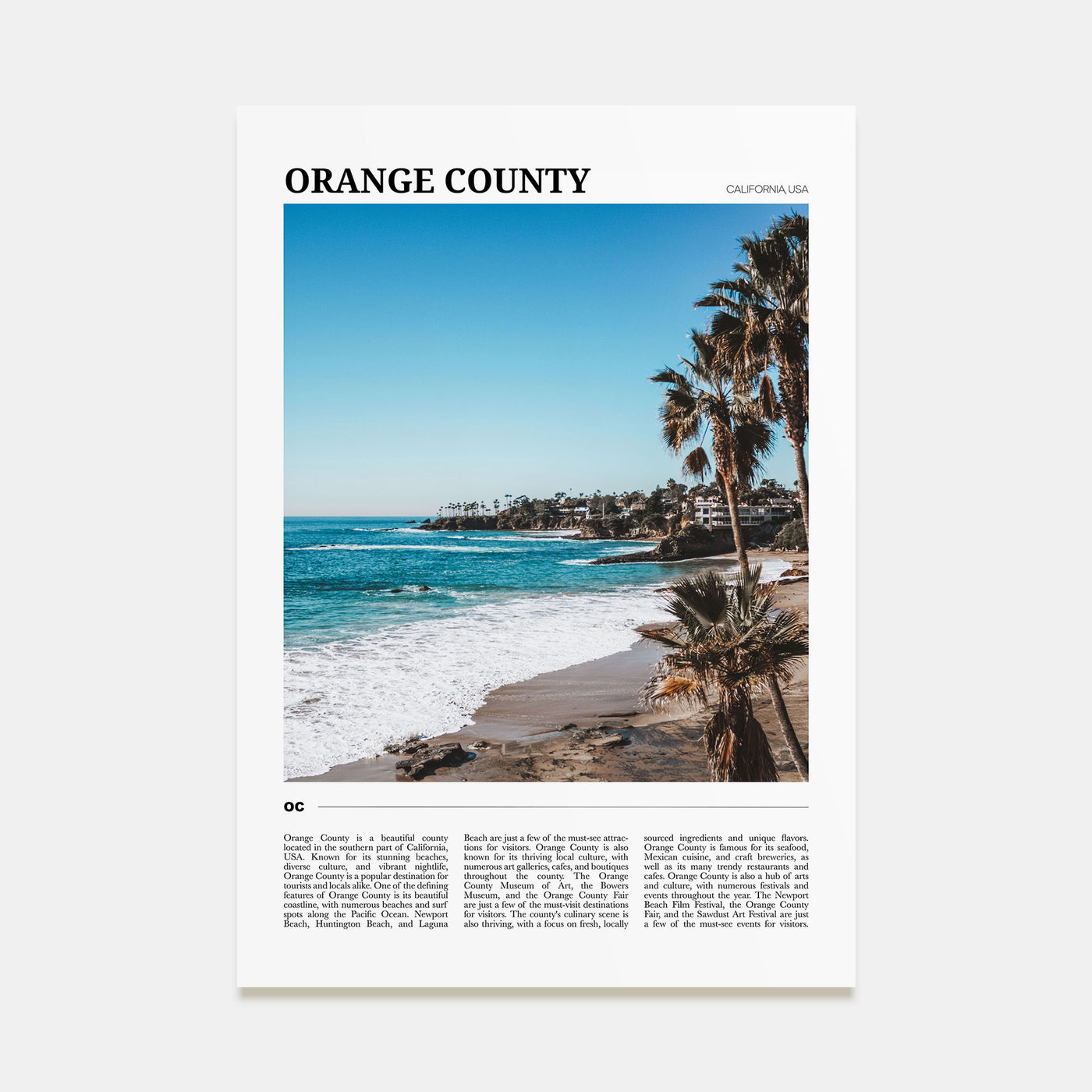 Orange County Travel Color Poster