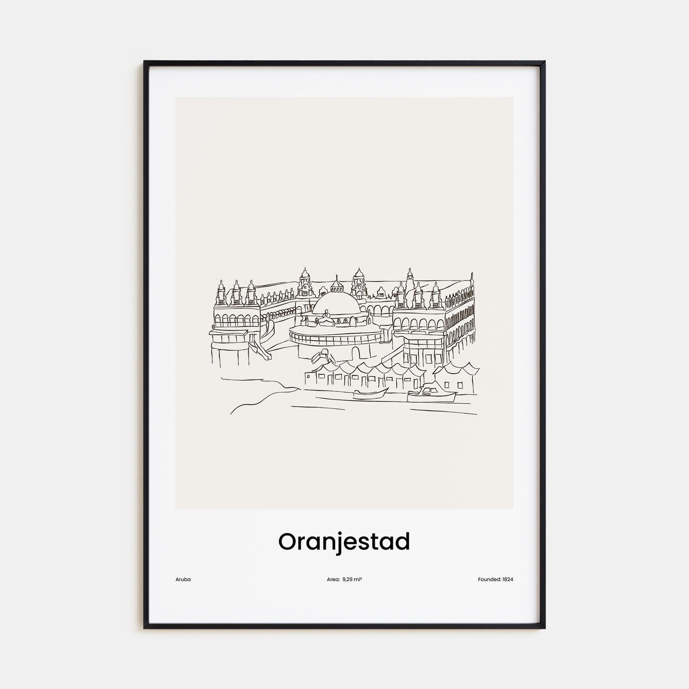 Oranjestad Drawn Poster