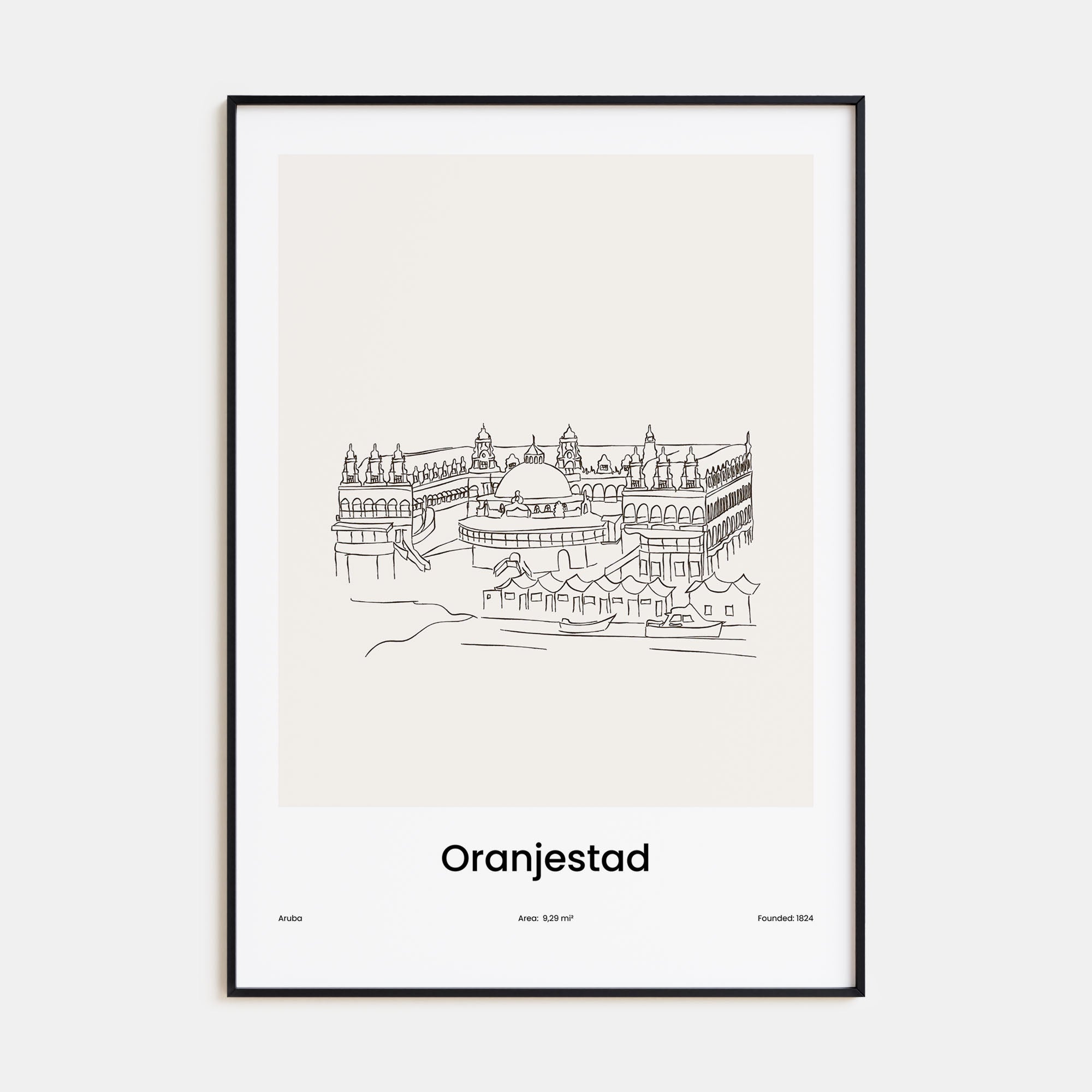 Oranjestad Drawn Poster