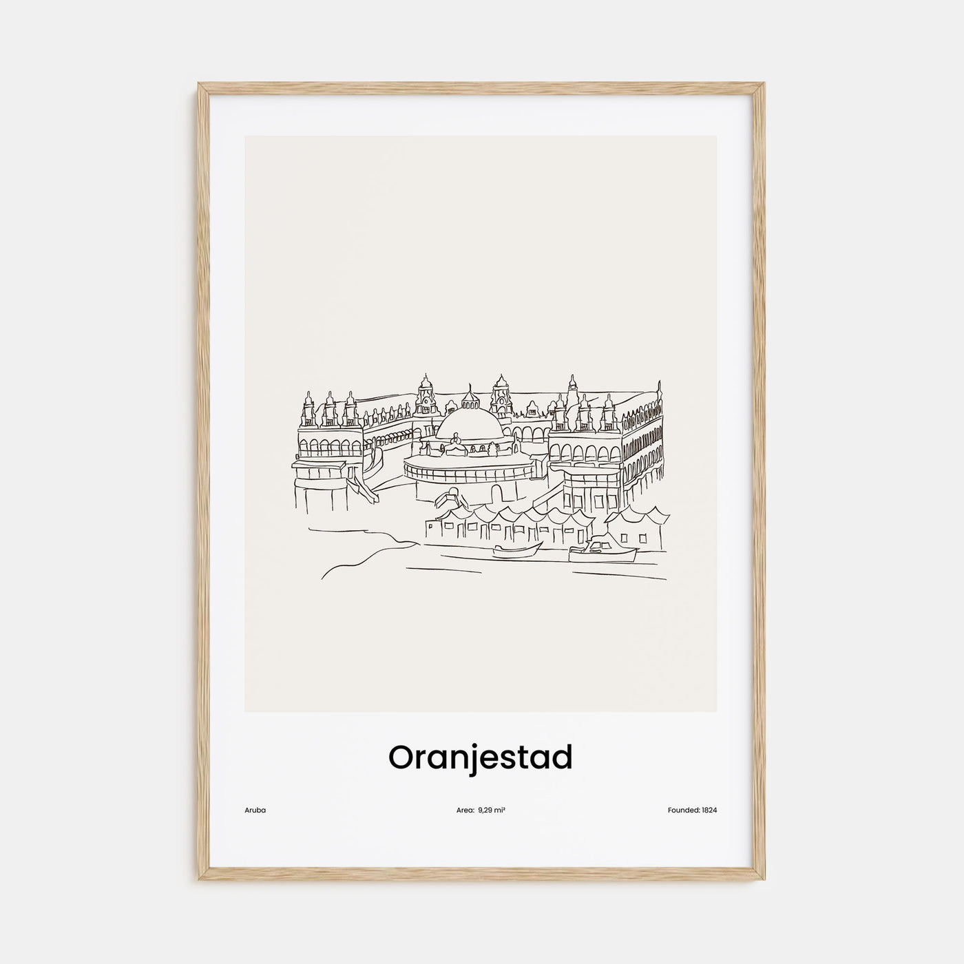 Oranjestad Drawn Poster