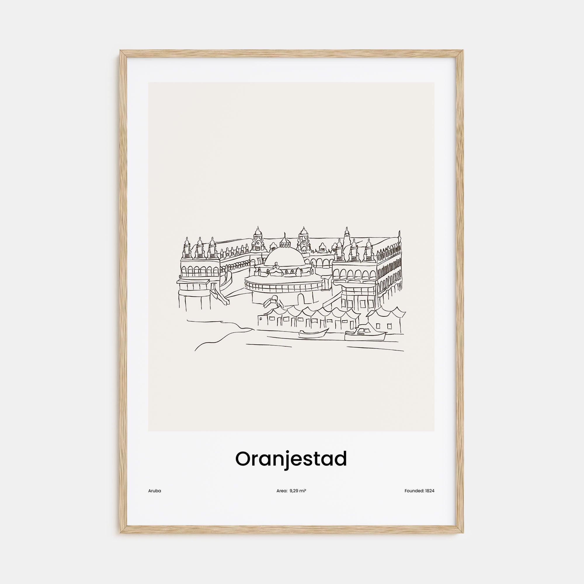 Oranjestad Drawn Poster