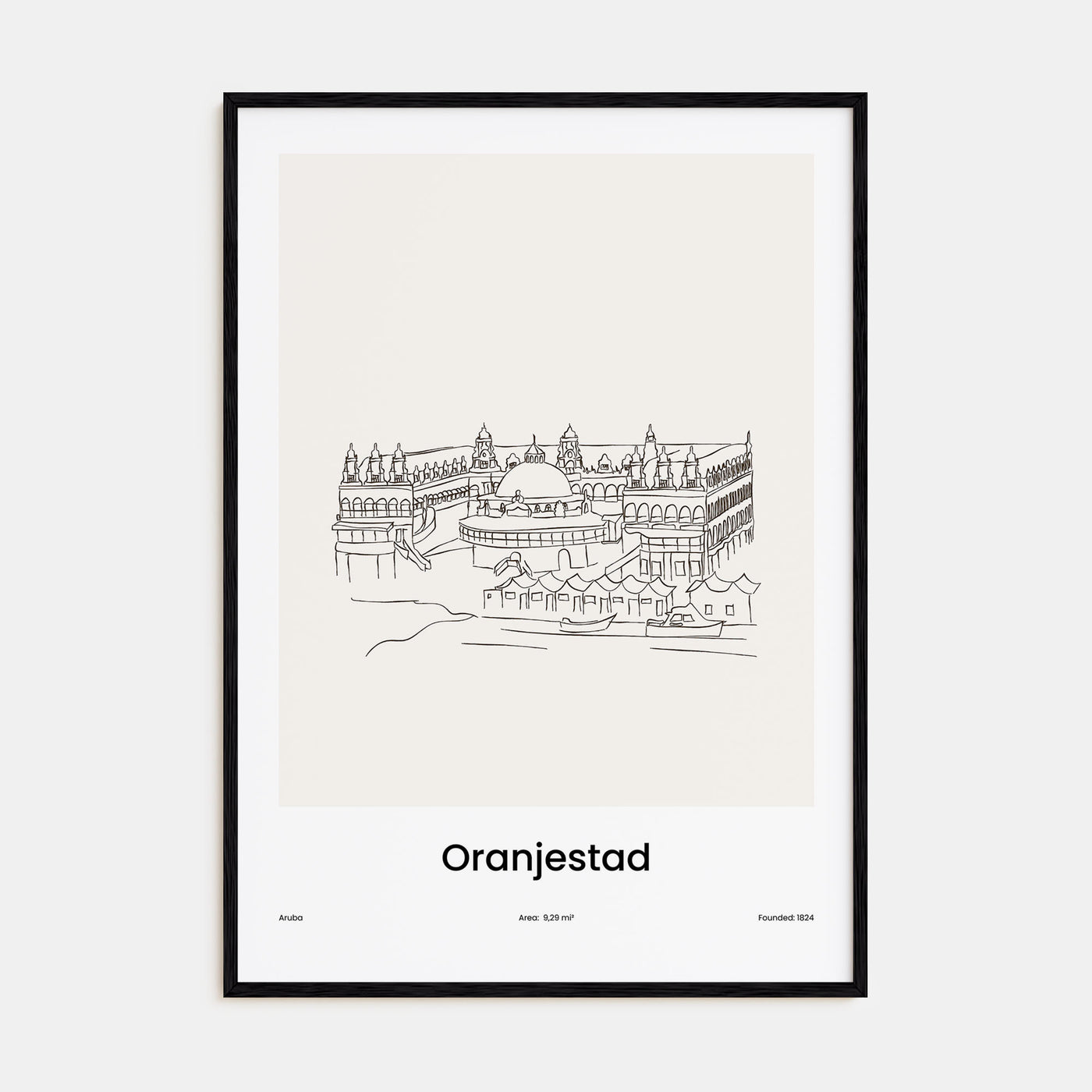Oranjestad Drawn Poster