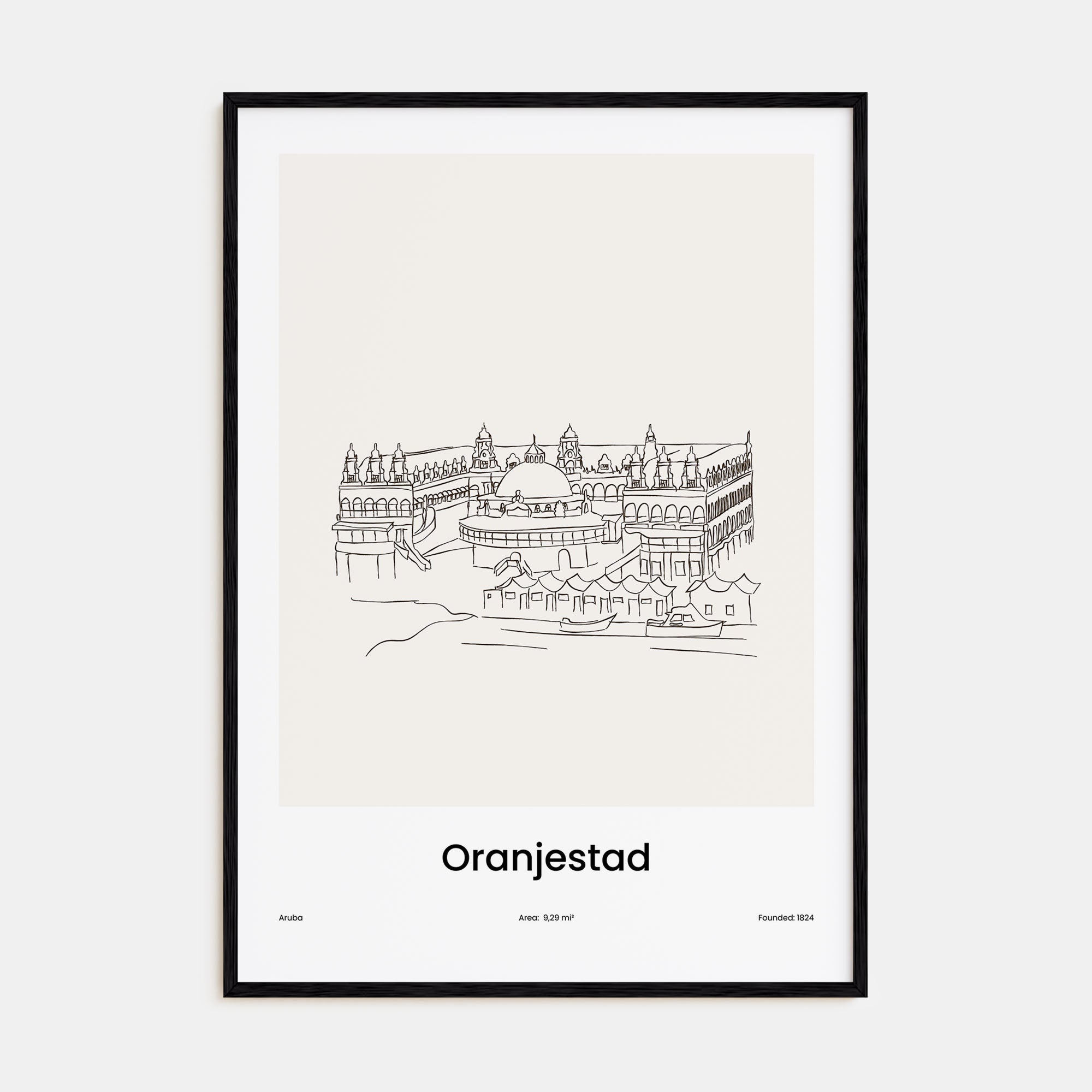 Oranjestad Drawn Poster