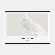 Oranjestad Map Landscape Poster