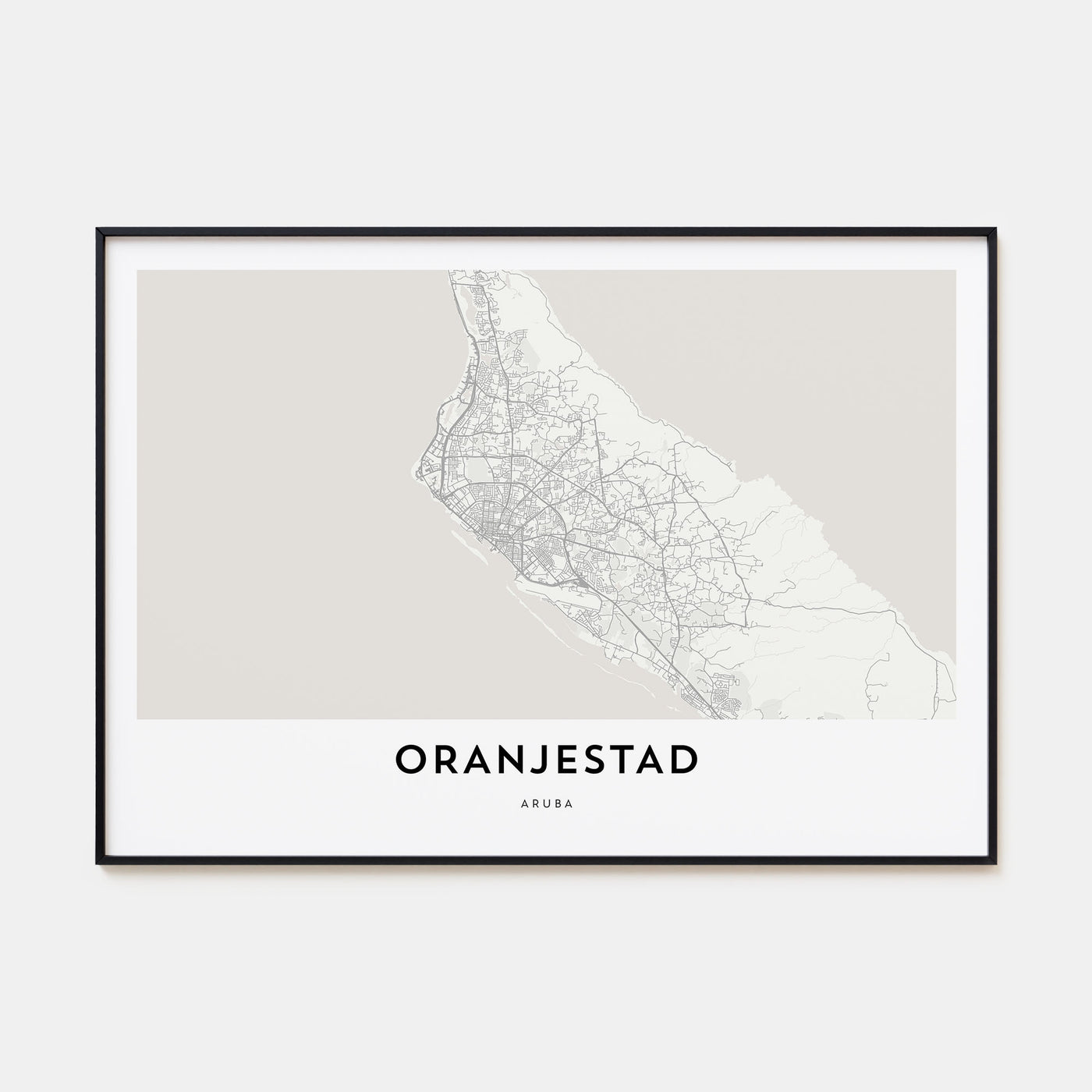 Oranjestad Map Landscape Poster