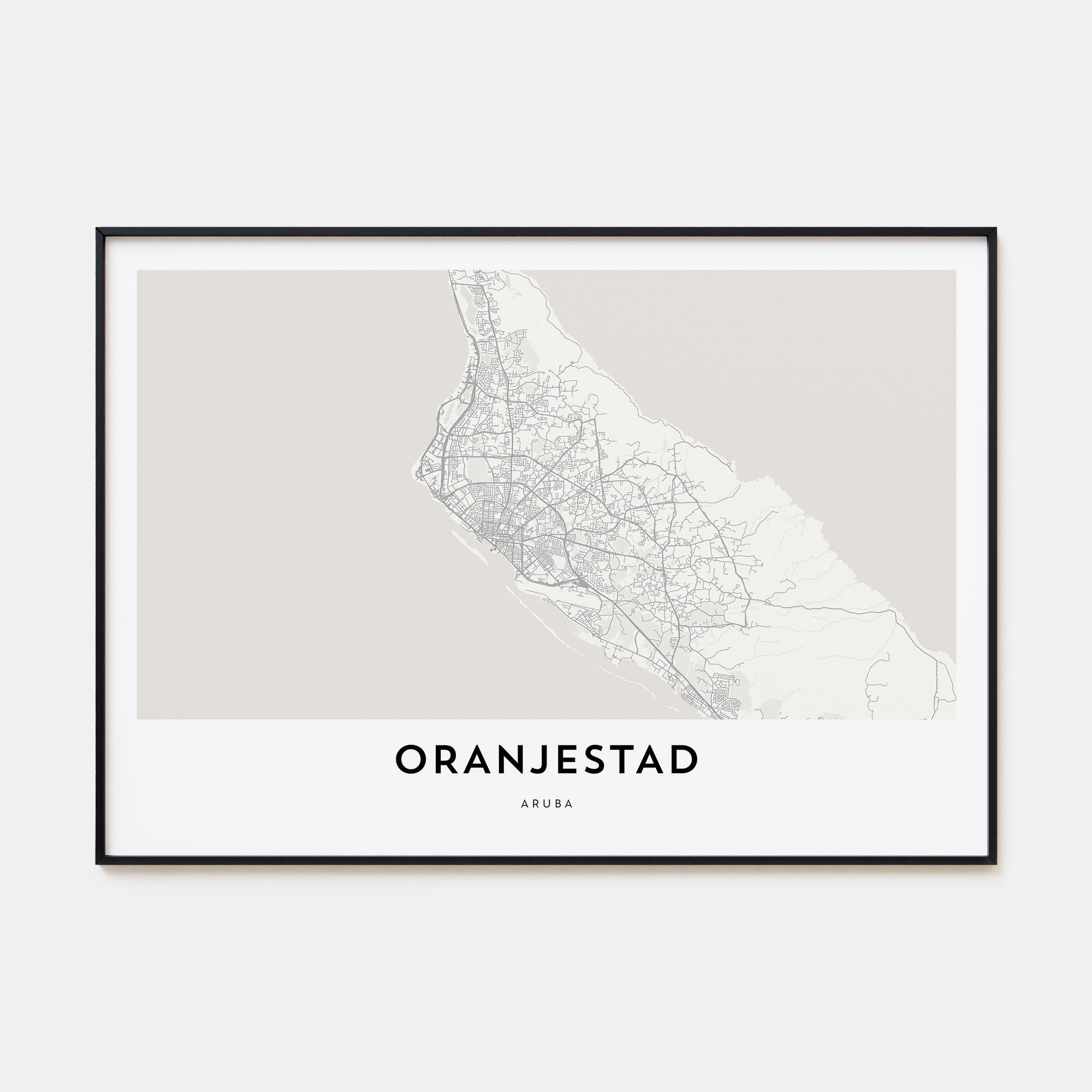 Oranjestad Map Landscape Poster