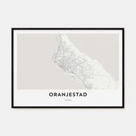 Oranjestad Map Landscape Poster