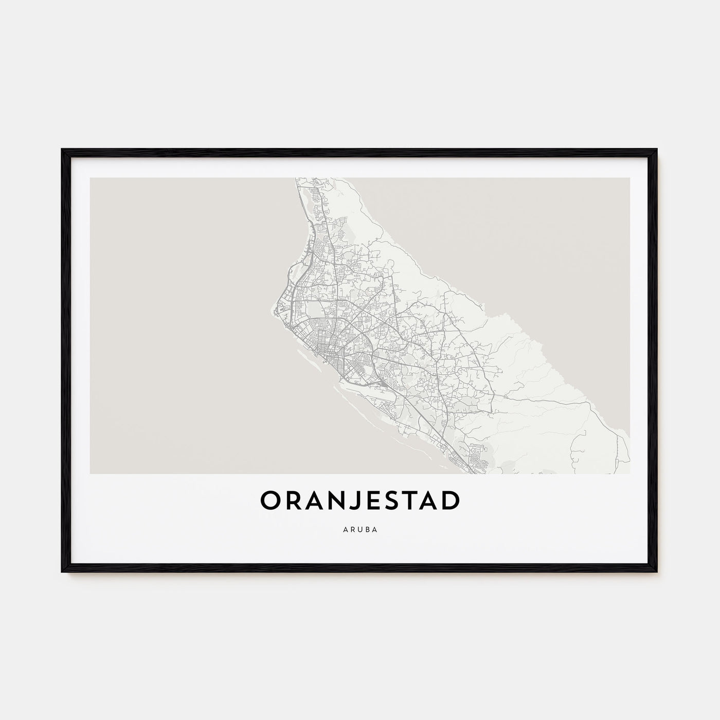 Oranjestad Map Landscape Poster