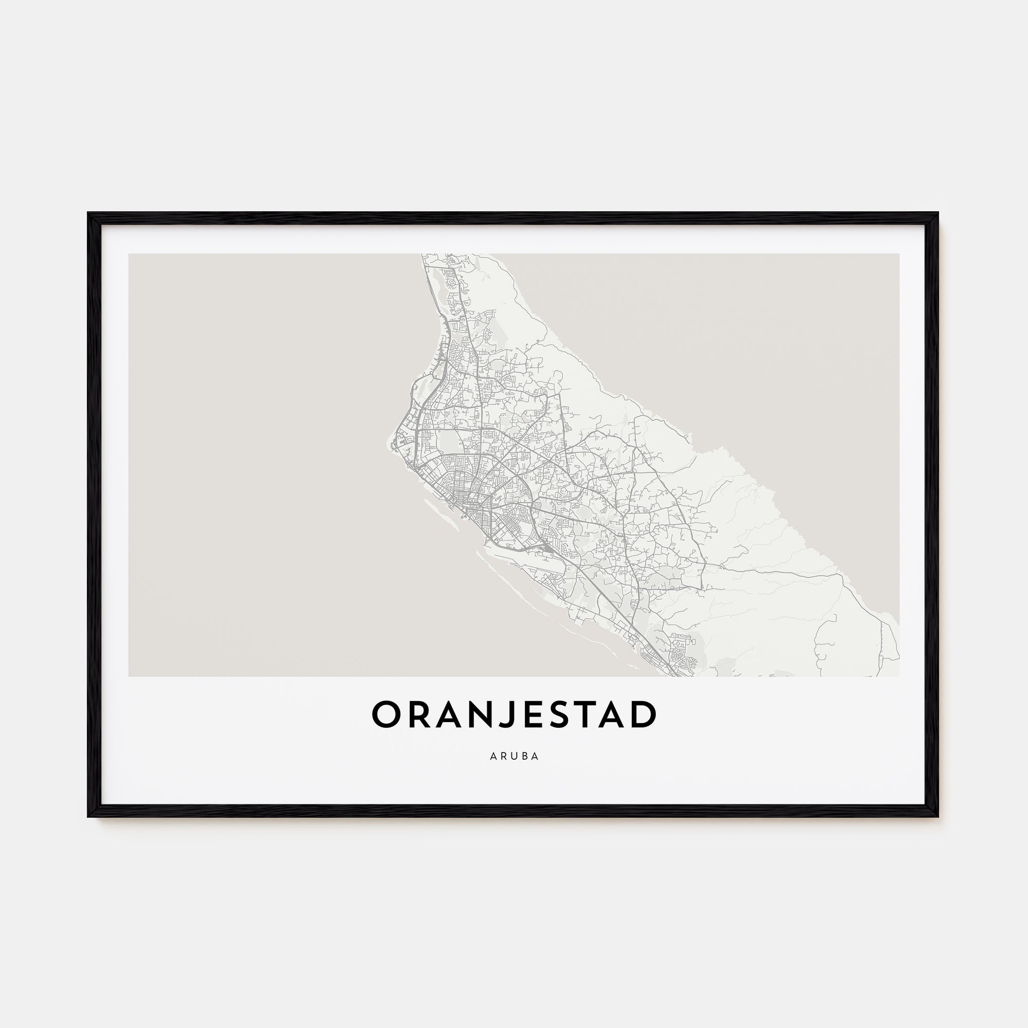 Oranjestad Map Landscape Poster
