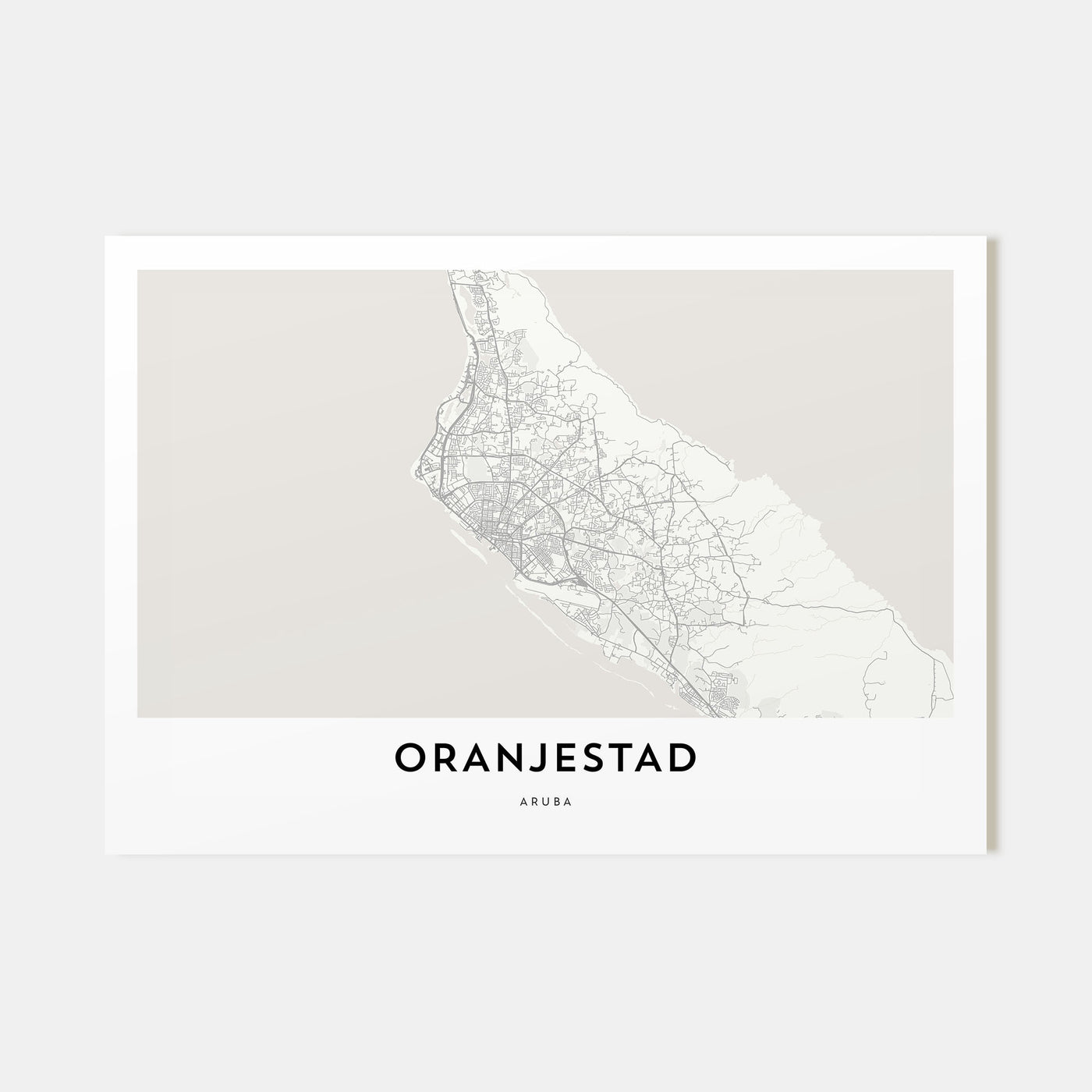 Oranjestad Map Landscape Poster