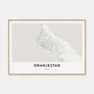 Oranjestad Map Landscape Poster