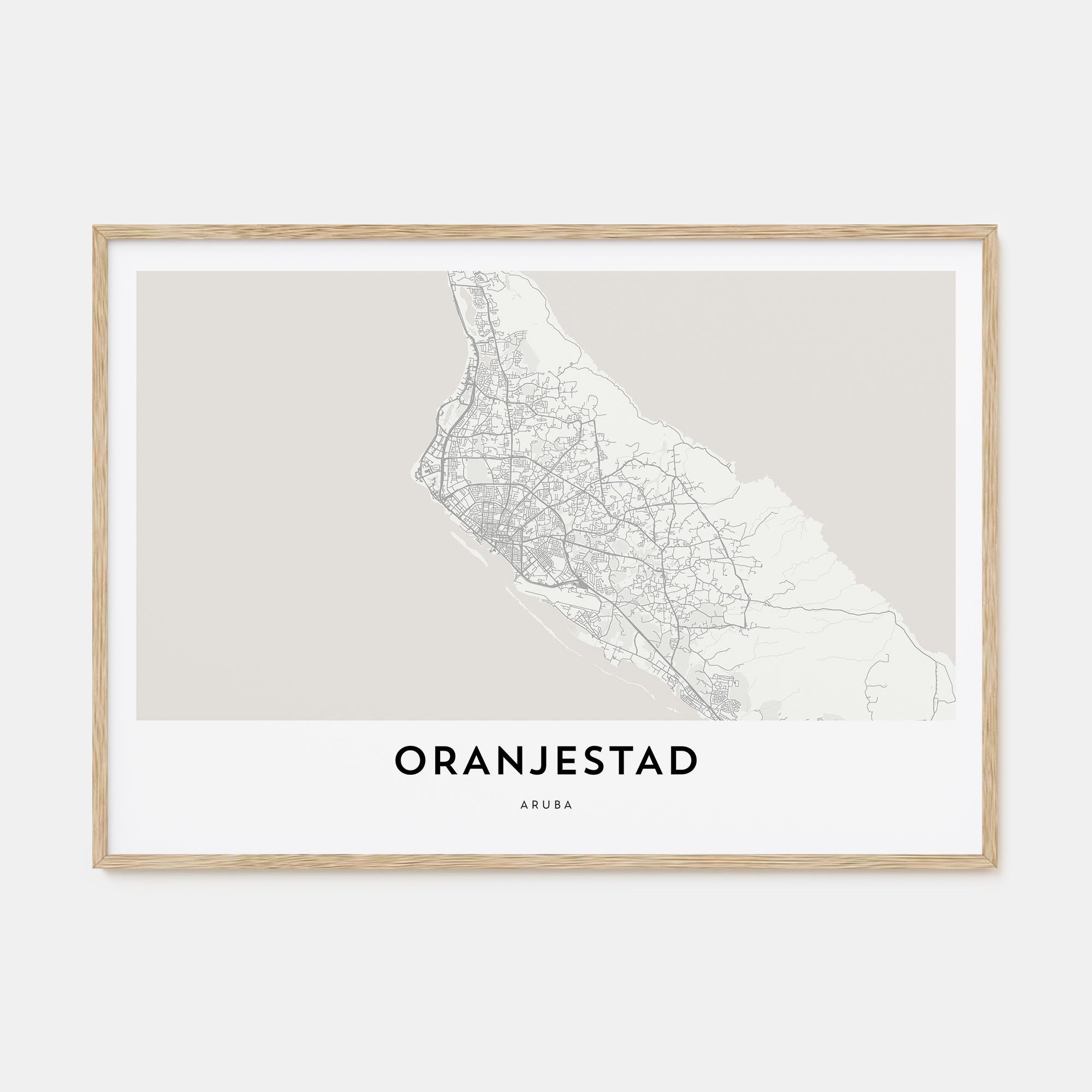 Oranjestad Map Landscape Poster