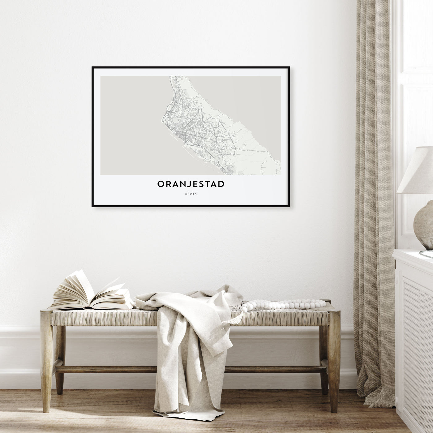 Oranjestad Map Landscape Poster