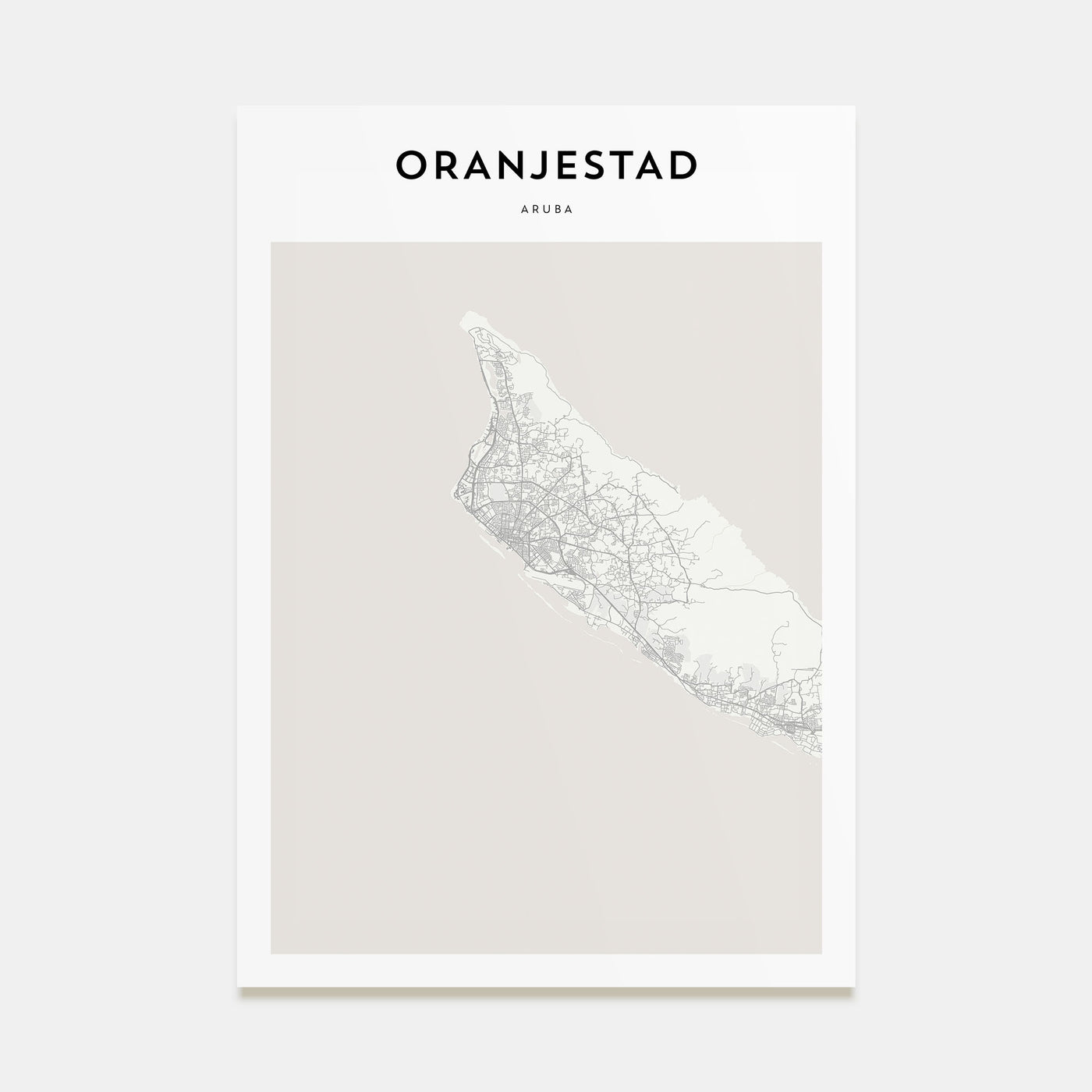Oranjestad Map Portrait Poster