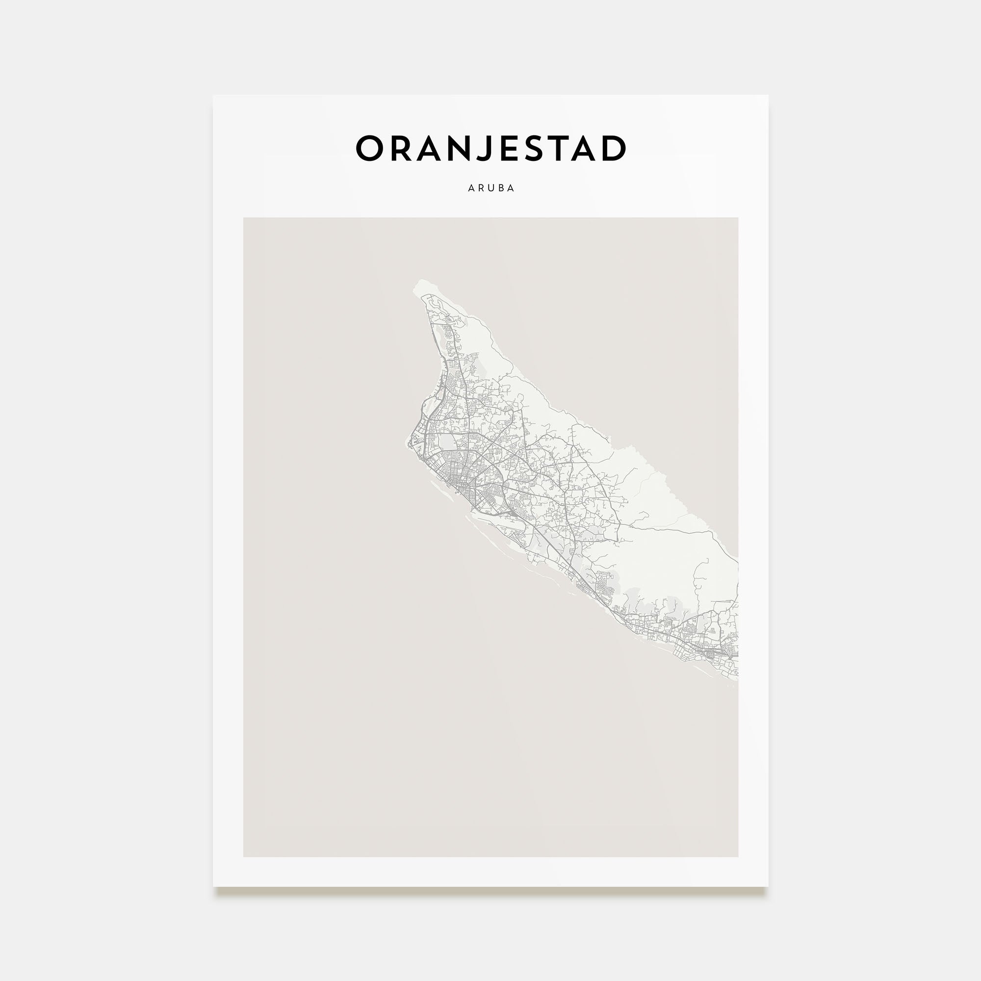 Oranjestad Map Portrait Poster