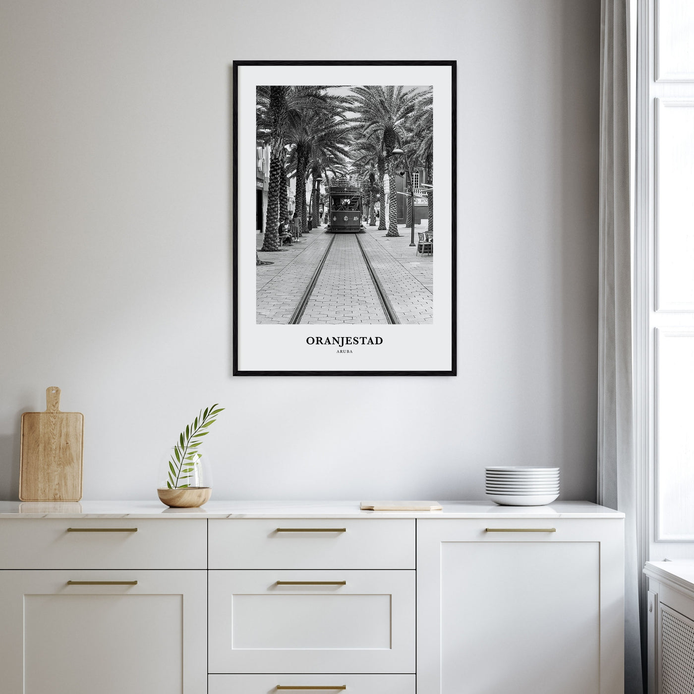 Oranjestad Portrait B&W Poster