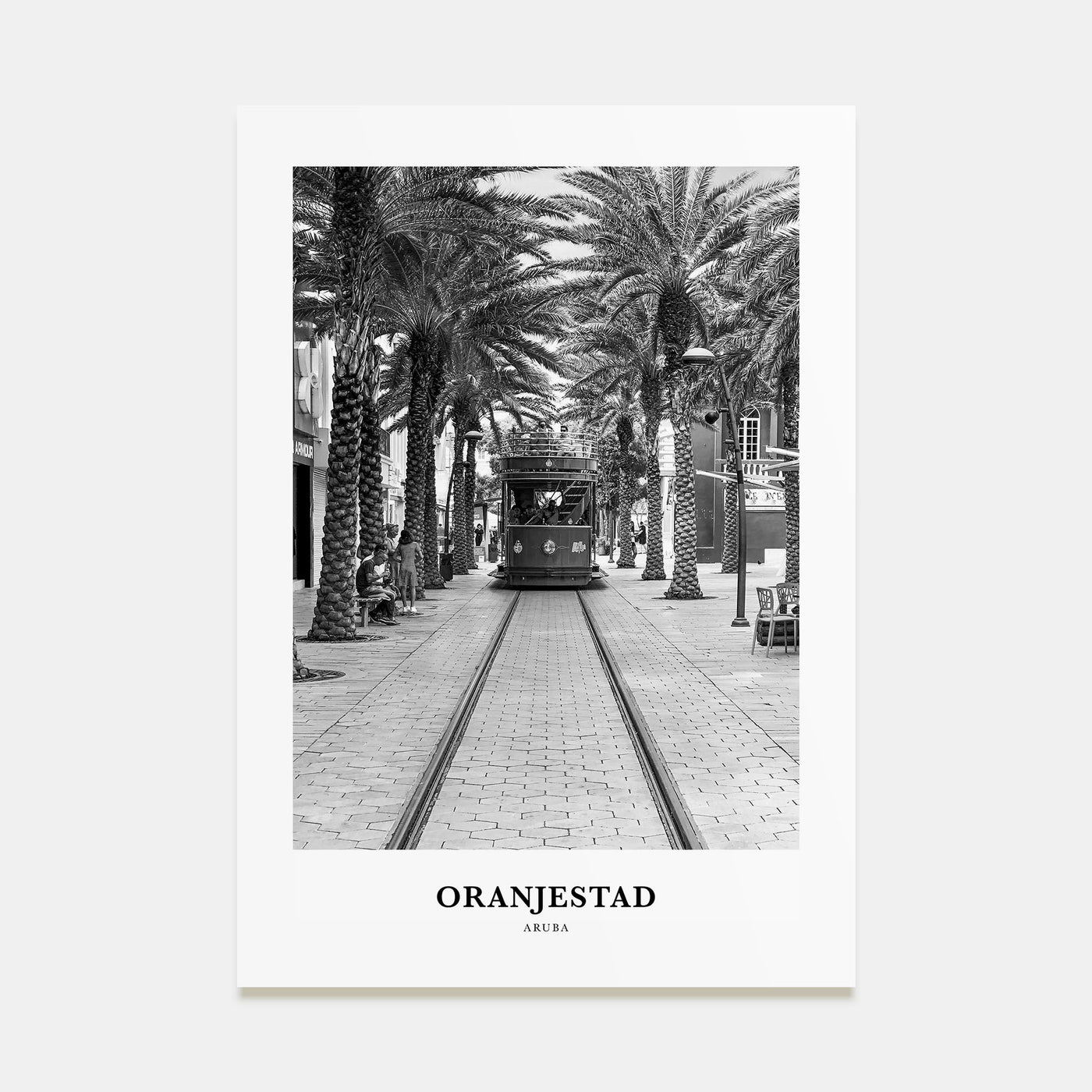 Oranjestad Portrait B&W Poster