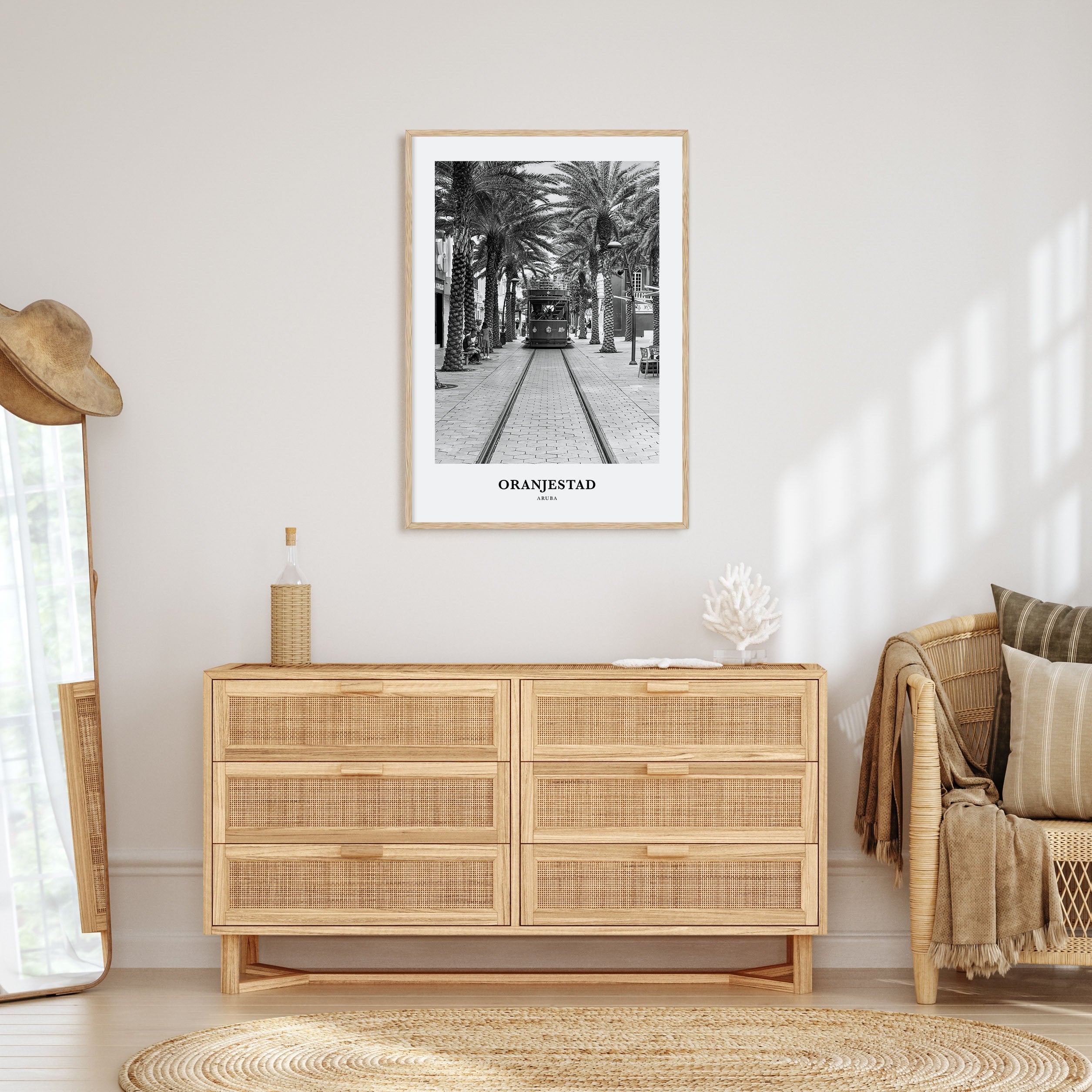 Oranjestad Portrait B&W Poster