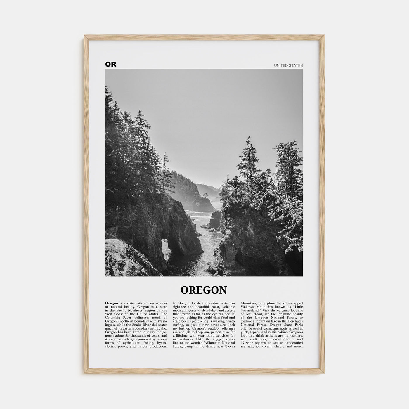 Oregon Travel B&W No 1 Poster