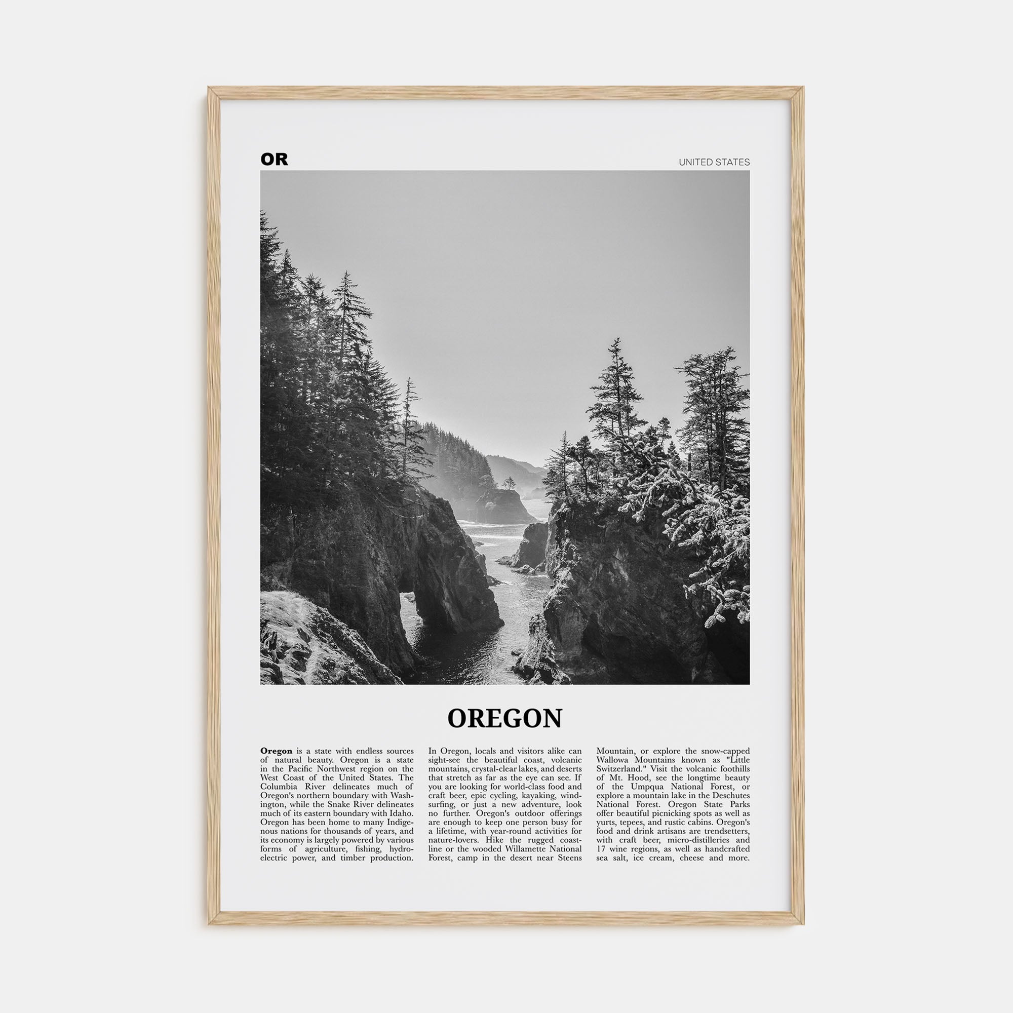Oregon Travel B&W No 1 Poster