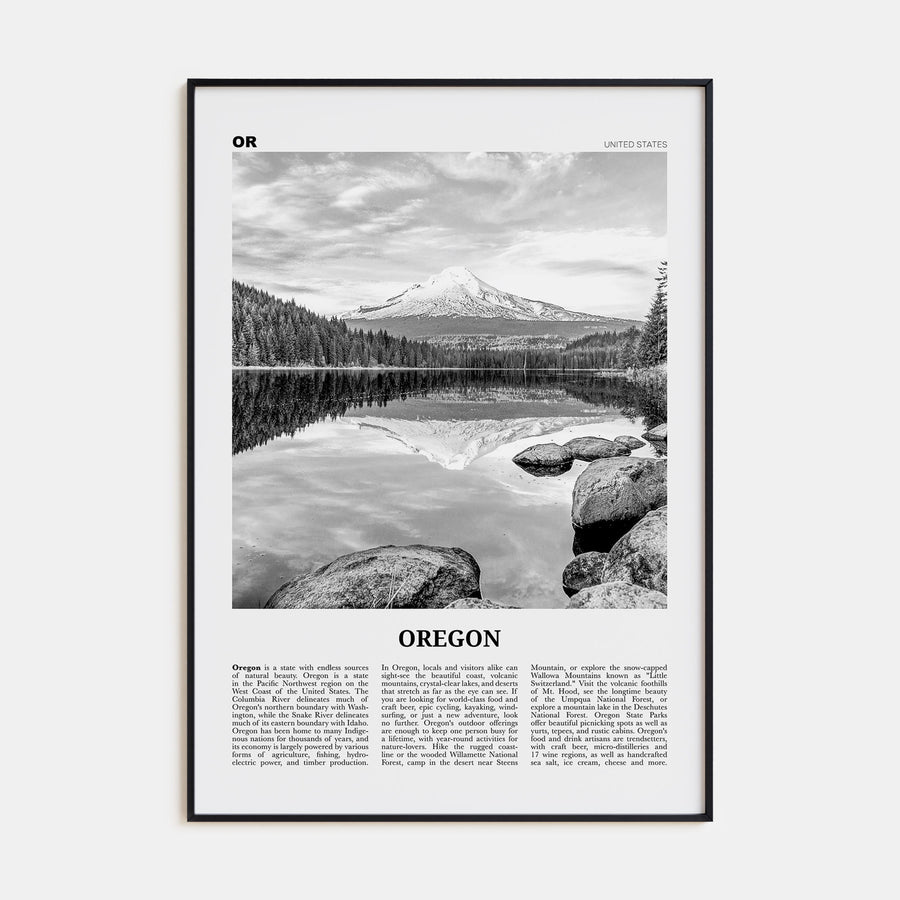 Oregon Travel B&W No 2 Poster