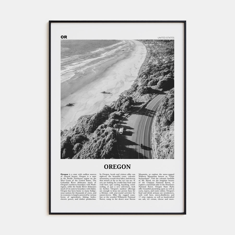 Oregon Travel B&W No 3 Poster