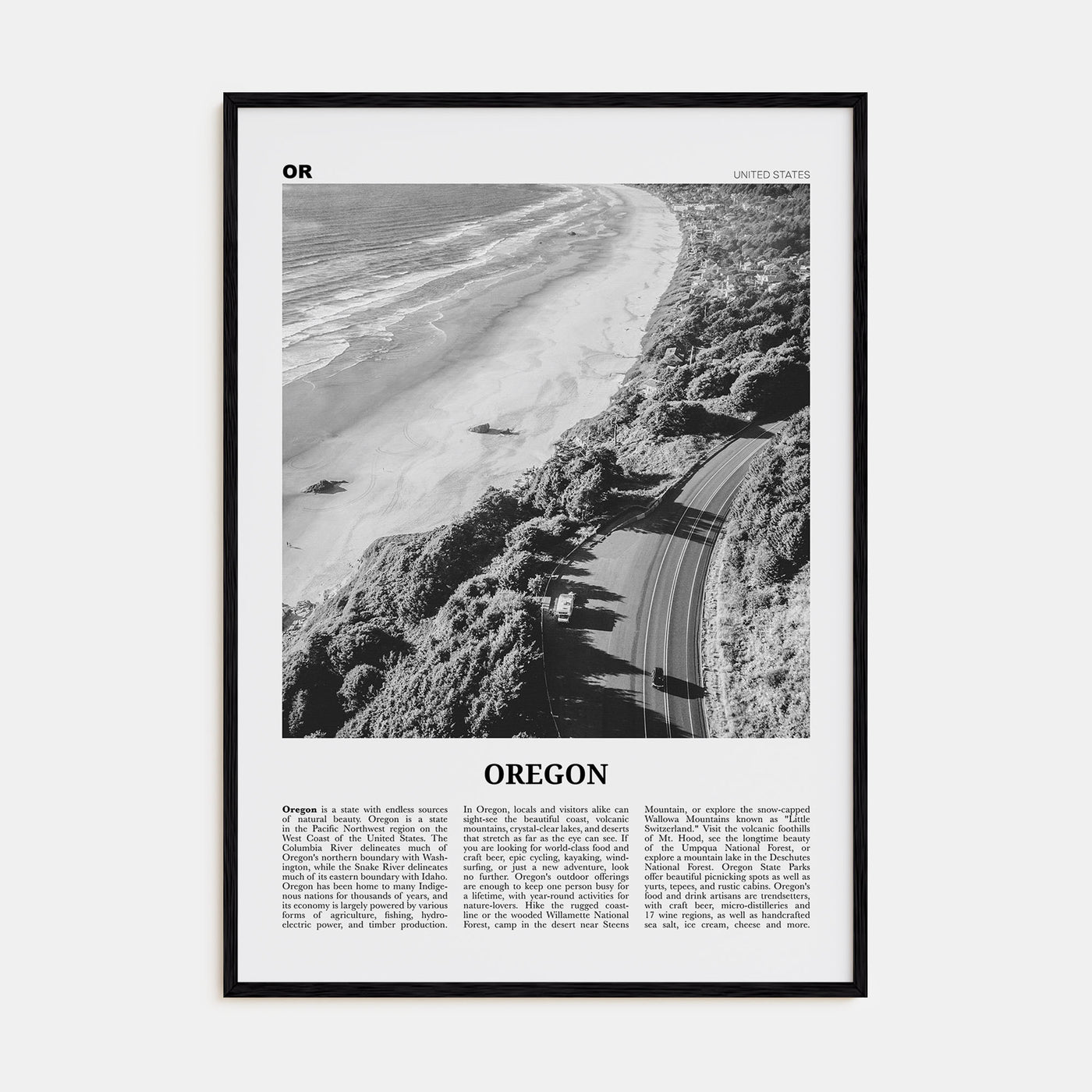 Oregon Travel B&W No 3 Poster