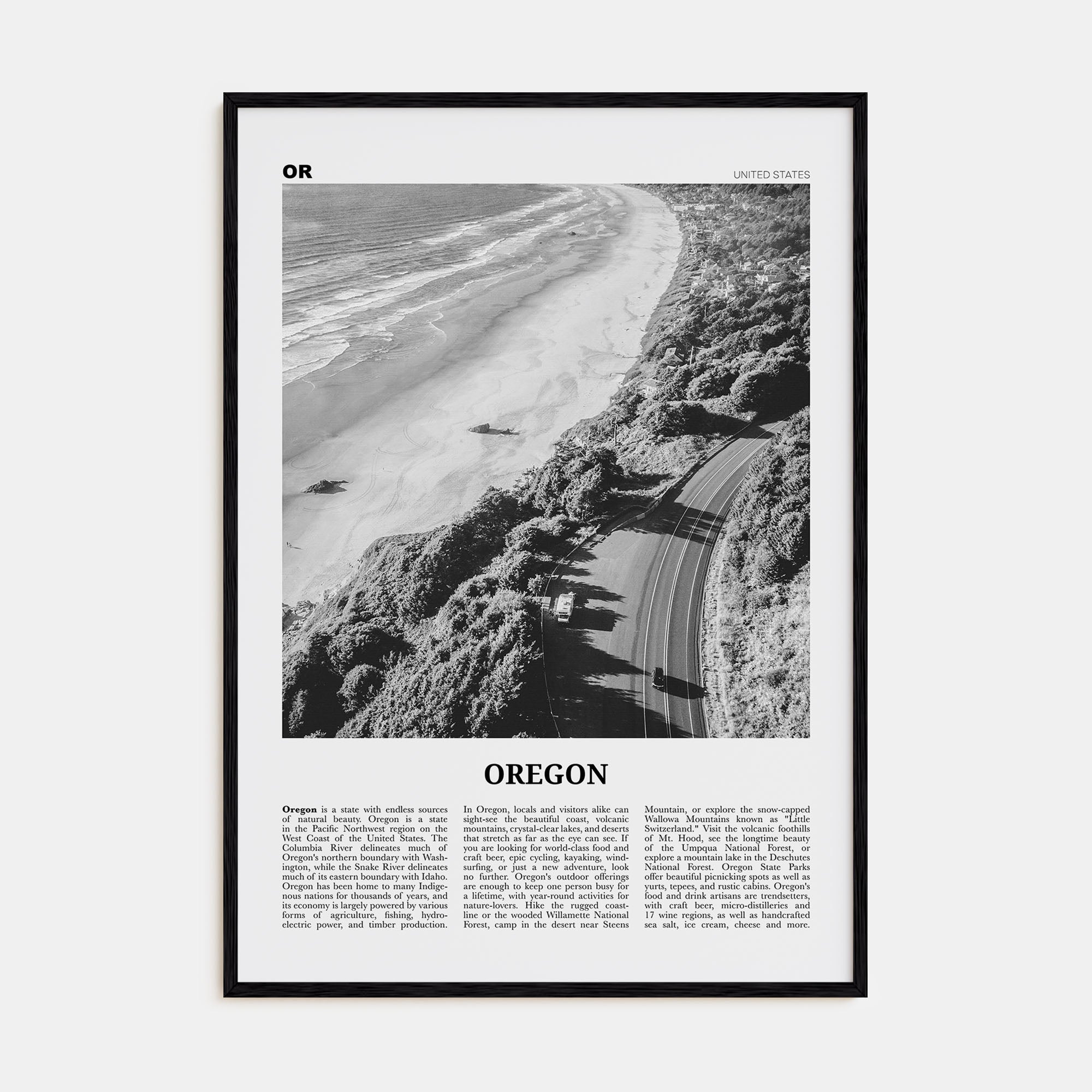 Oregon Travel B&W No 3 Poster