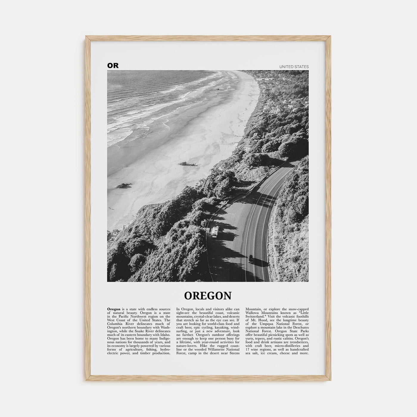 Oregon Travel B&W No 3 Poster