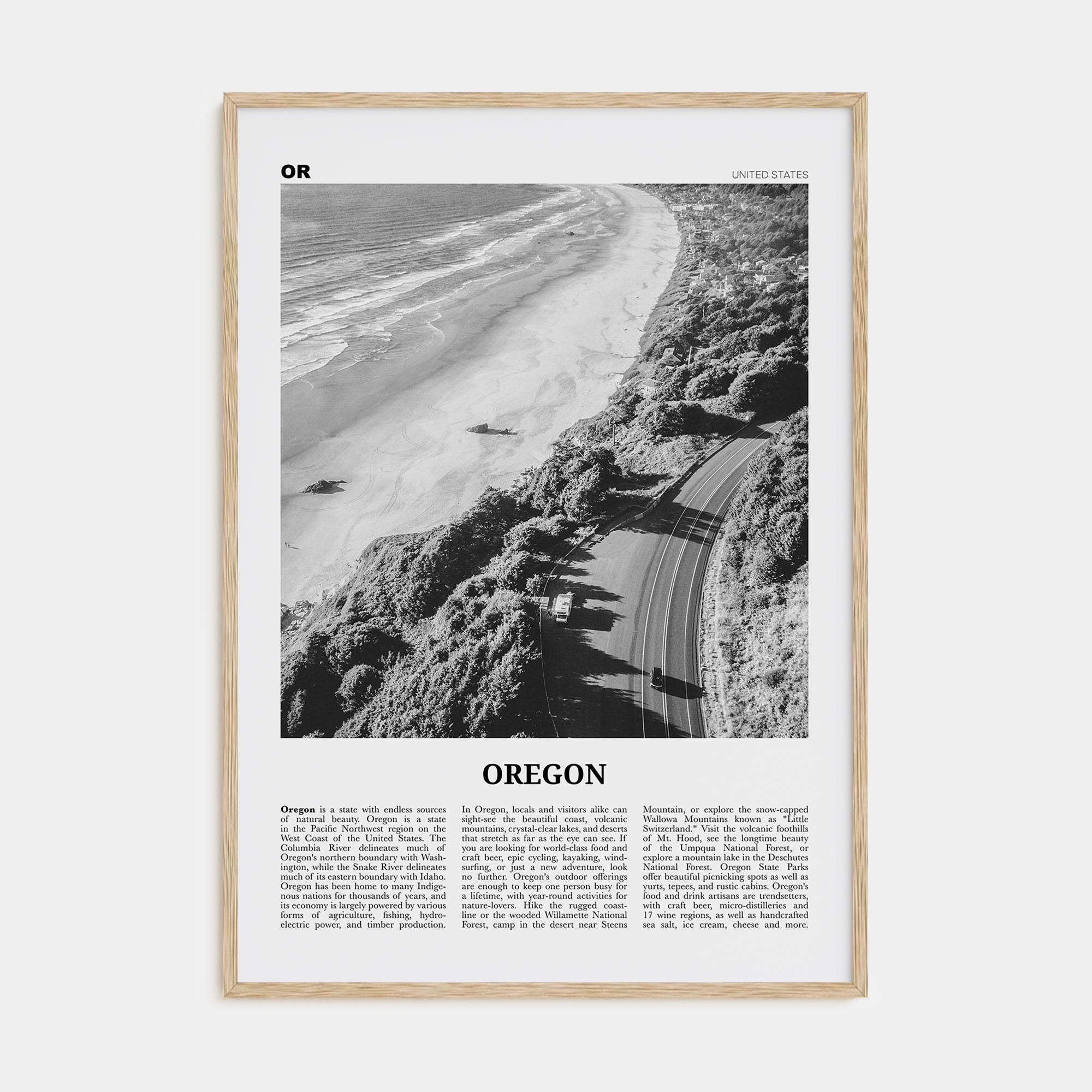Oregon Travel B&W No 3 Poster