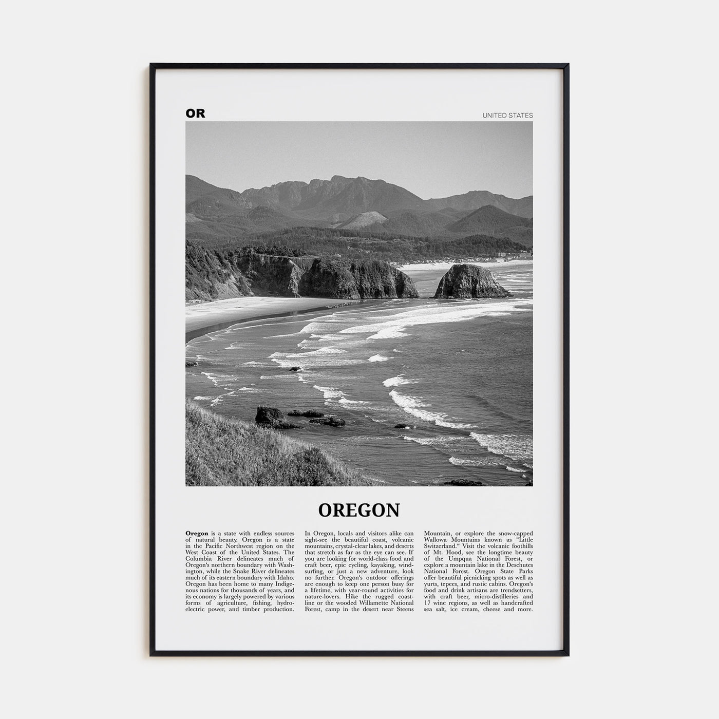 Oregon Travel B&W No 5 Poster