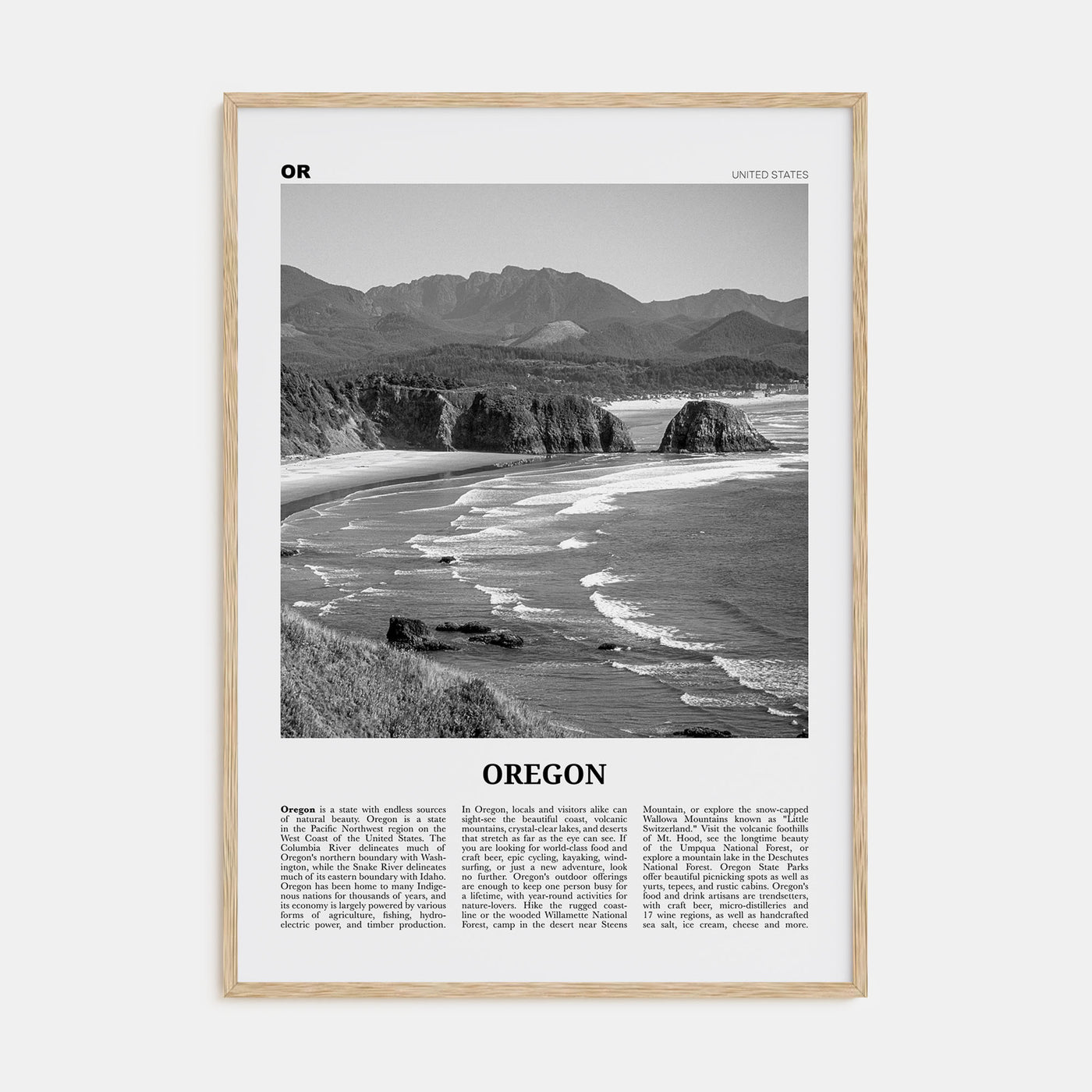 Oregon Travel B&W No 5 Poster