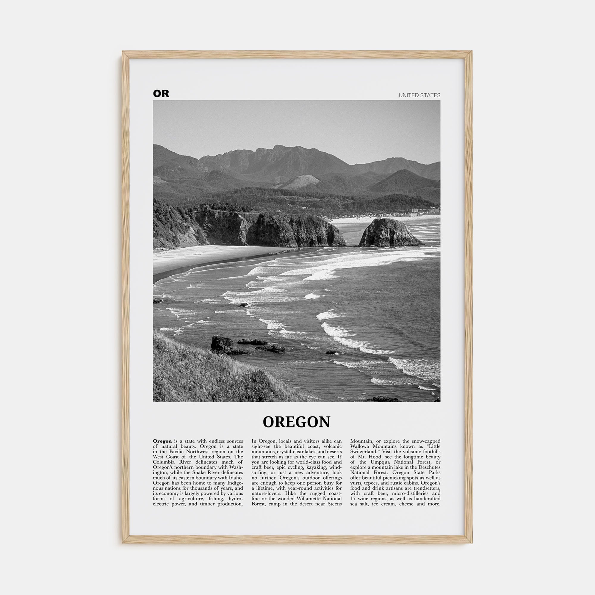 Oregon Travel B&W No 5 Poster