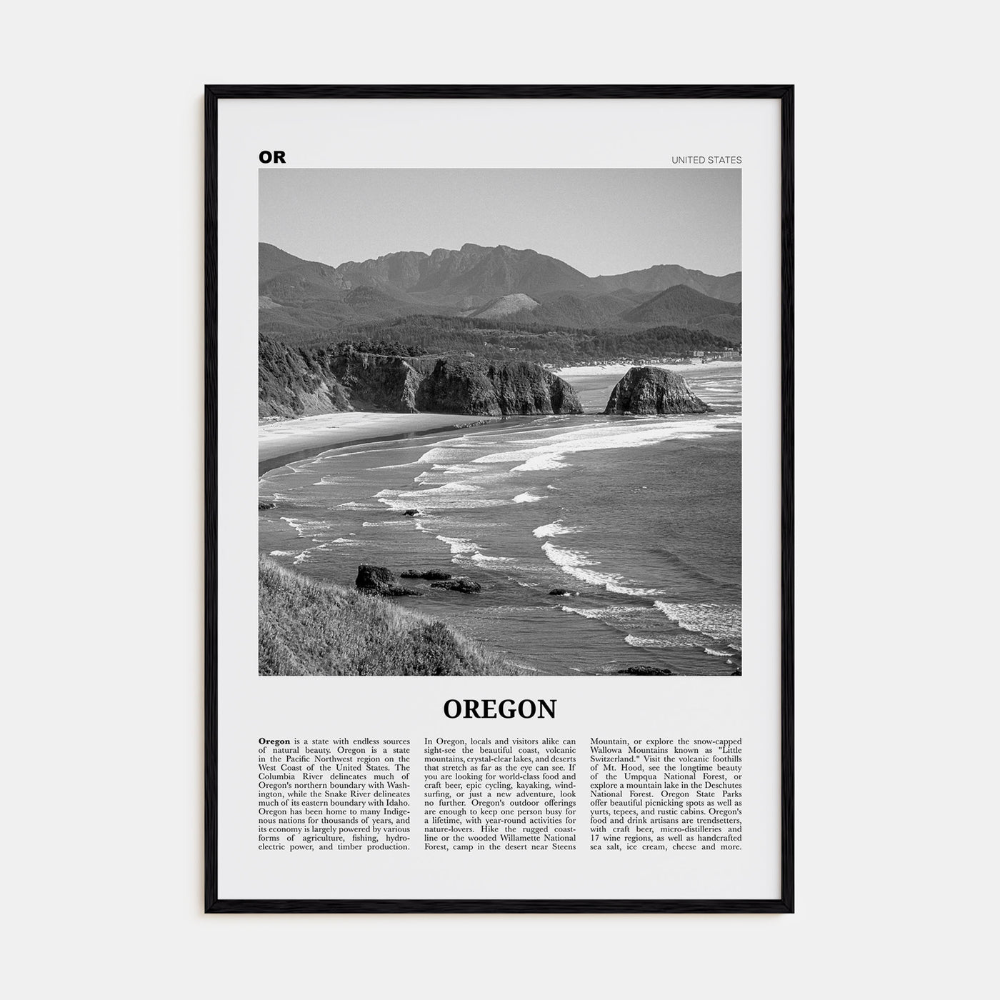 Oregon Travel B&W No 5 Poster