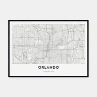 Orlando Map Landscape Poster