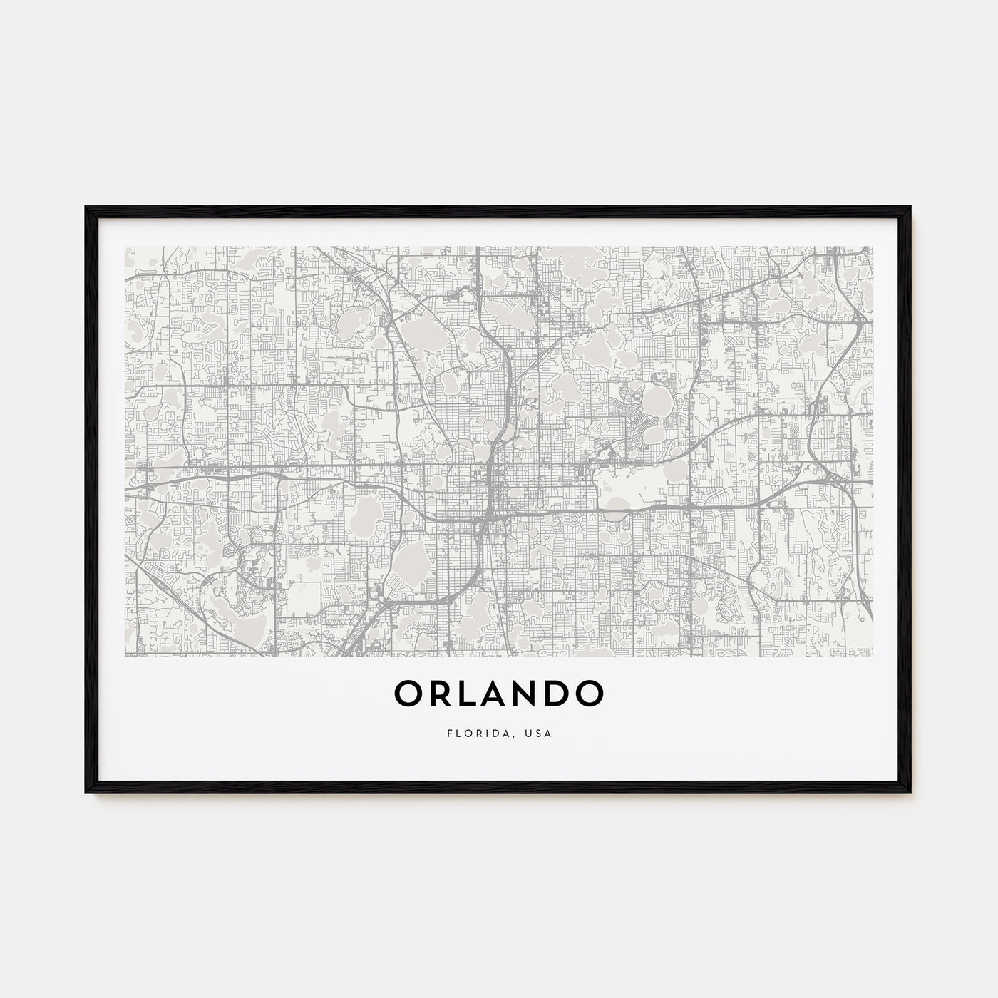 Orlando Map Landscape Poster