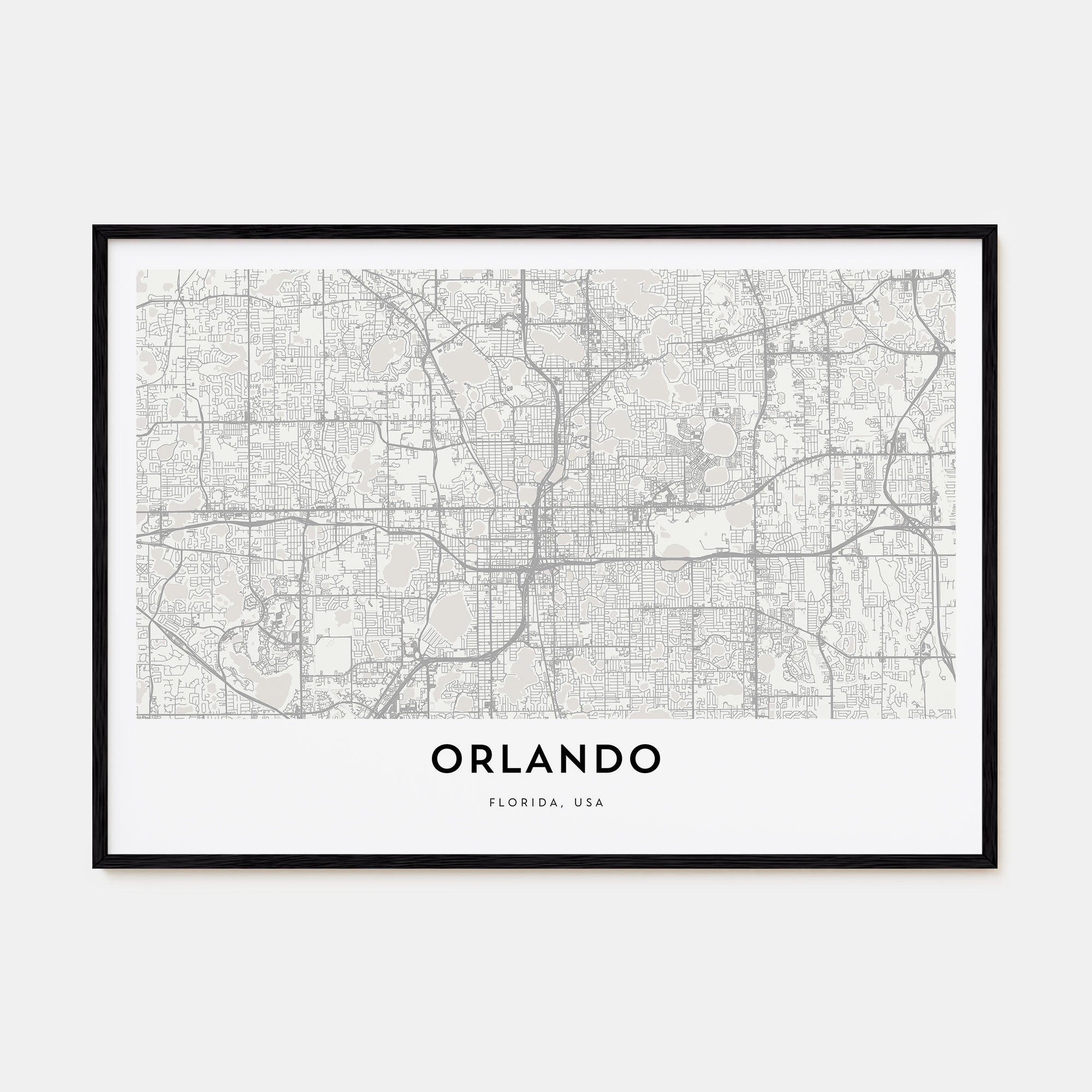 Orlando Map Landscape Poster