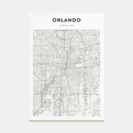 Orlando Map Portrait Poster